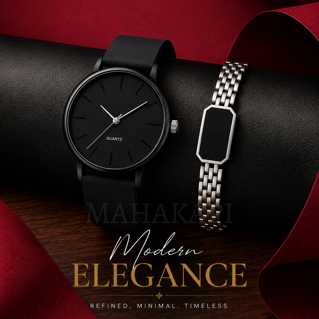 mahakapi Adjustable Chain Bracelete Combo With Casual Fit Analog Watch - For Men Luxury Men's Watch&Bracelet Collection Stylish Casual Fashion Gift Set-picture-13