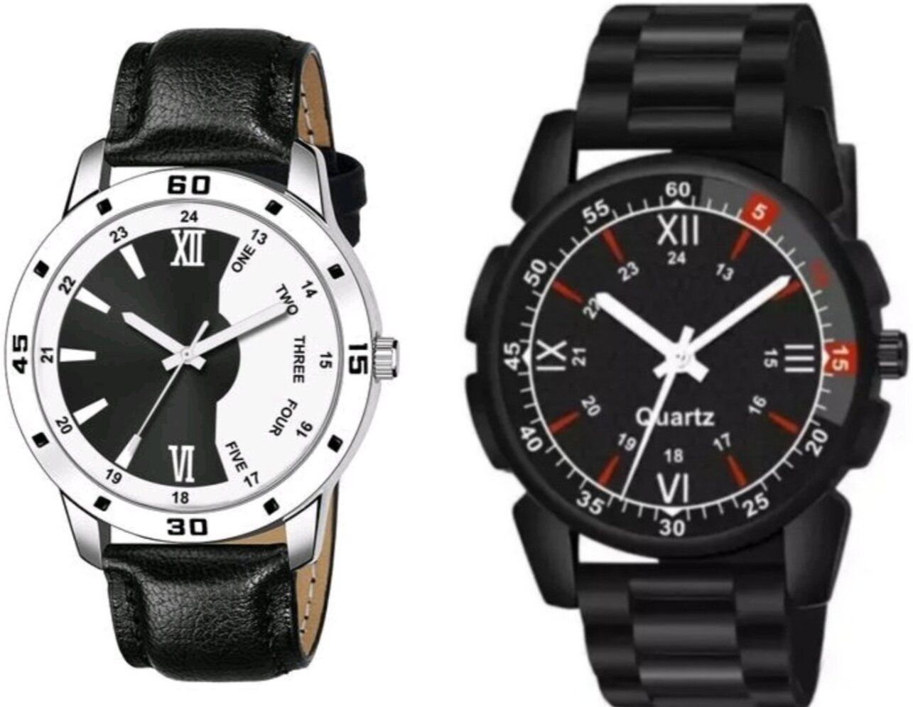 Premium Round Dial Analog Wrist Watch For Men_ Analog Watch - For Men SB-CUT_08_Steel-Leather_3-image-23