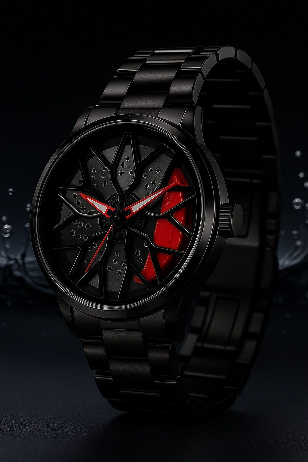 Analog Watch - For Men Luxury Black Stainless Steel Analog Men's Watch with Unique Spiner Web Dial-image-45