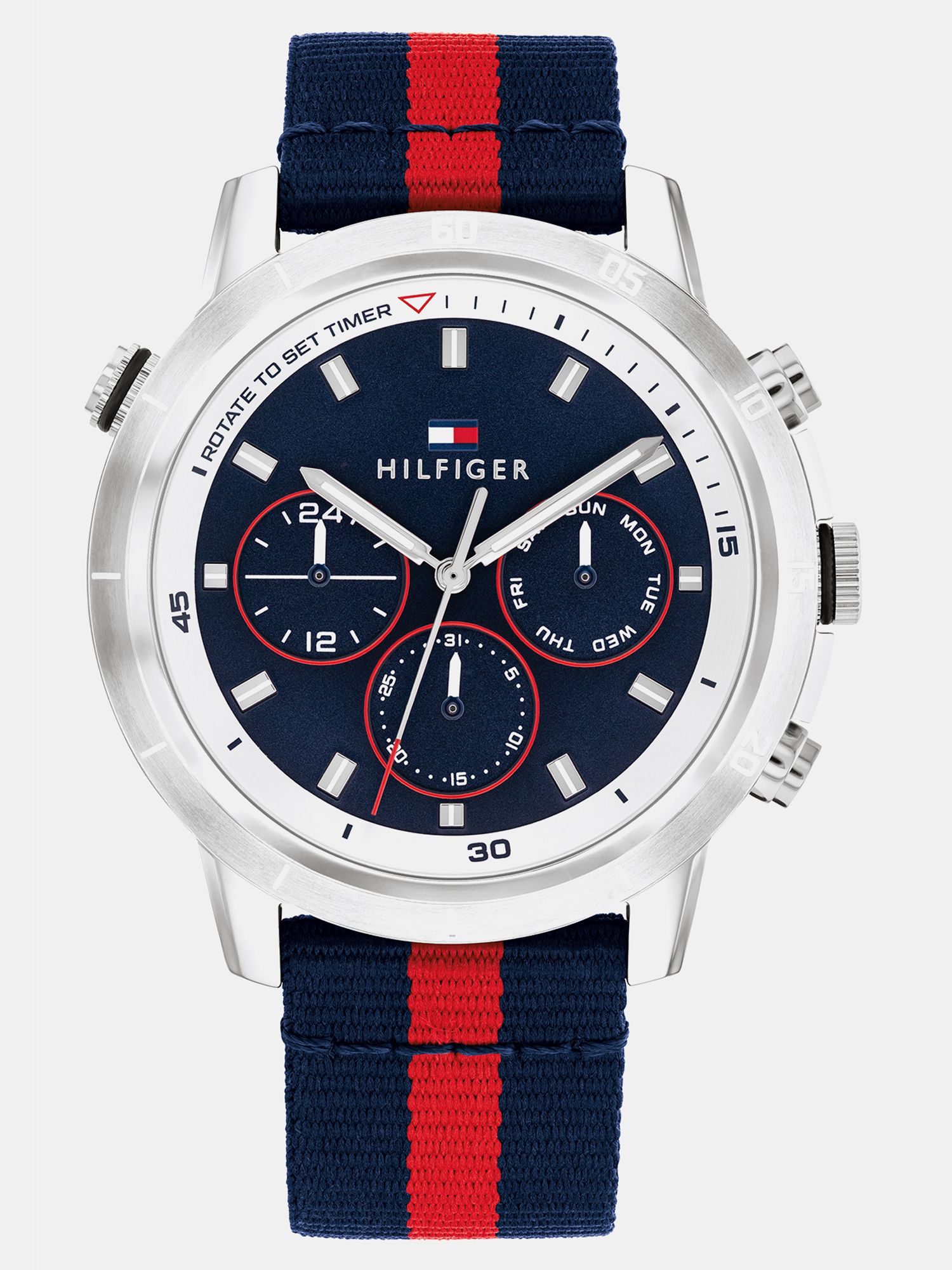 Tommy Hilfiger Sport Navy Round Dial Men's Leather Watch / Analog Watch - For Men TH1792124W-picture-14