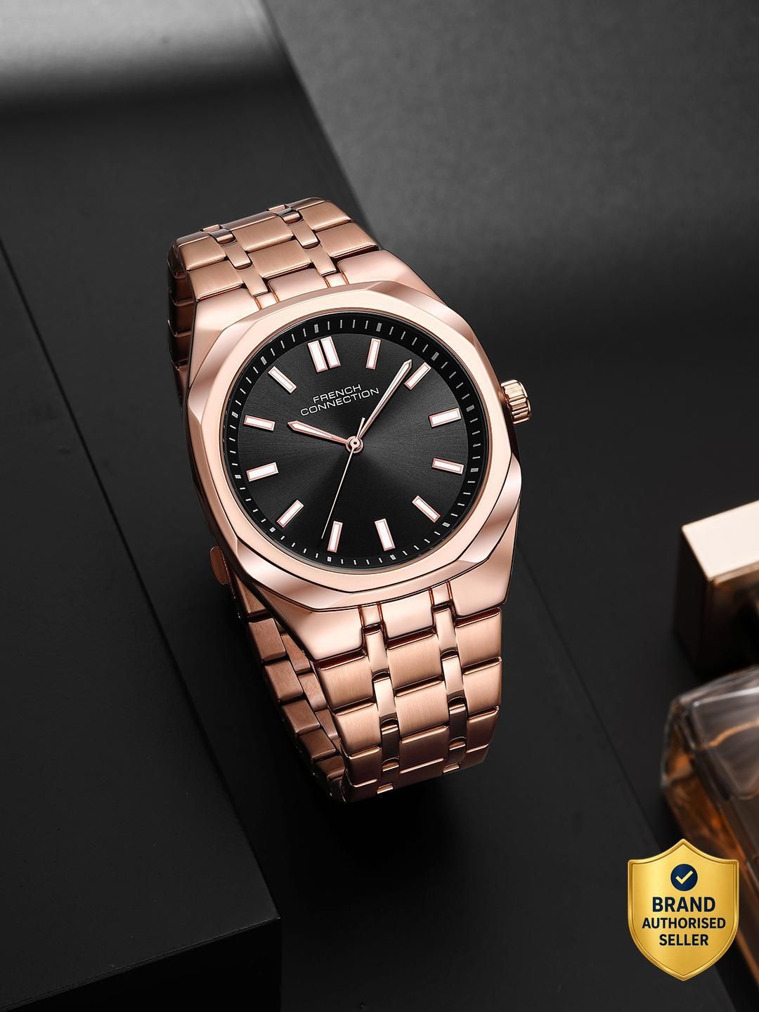 french connection Black Sunray Dial | Rose Gold Stainless steel QUARTZ Watch for Men Analog Watch - For Men FCU16BRGM-picture-35