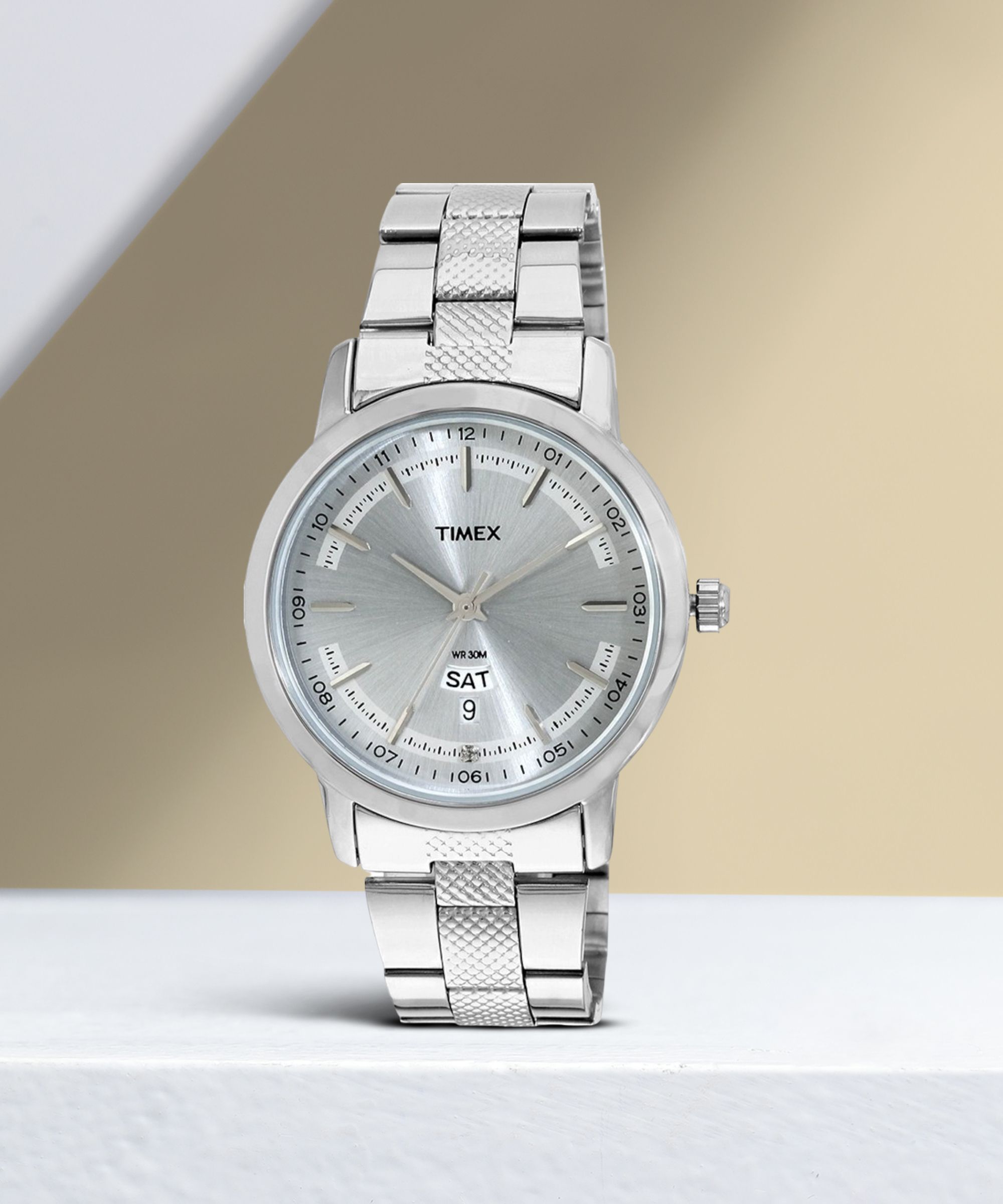 Silver Dial Stainless Steel Analog Watch- For Men TW000G916