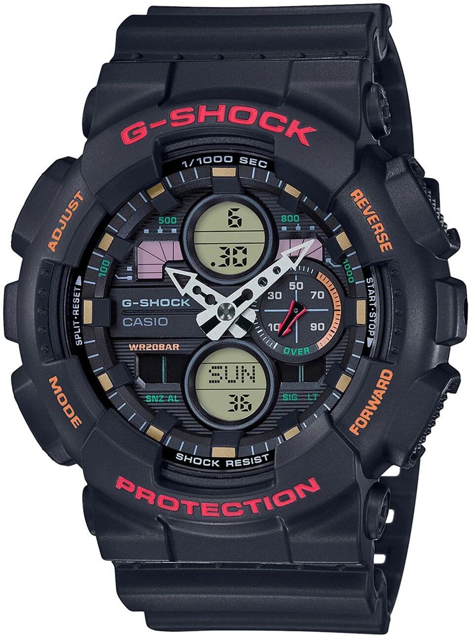 G-SHOCK GA-140-1A4DR Black-Red Dial Resin Strap Analog-Digital Watch - For Men G976-image-42