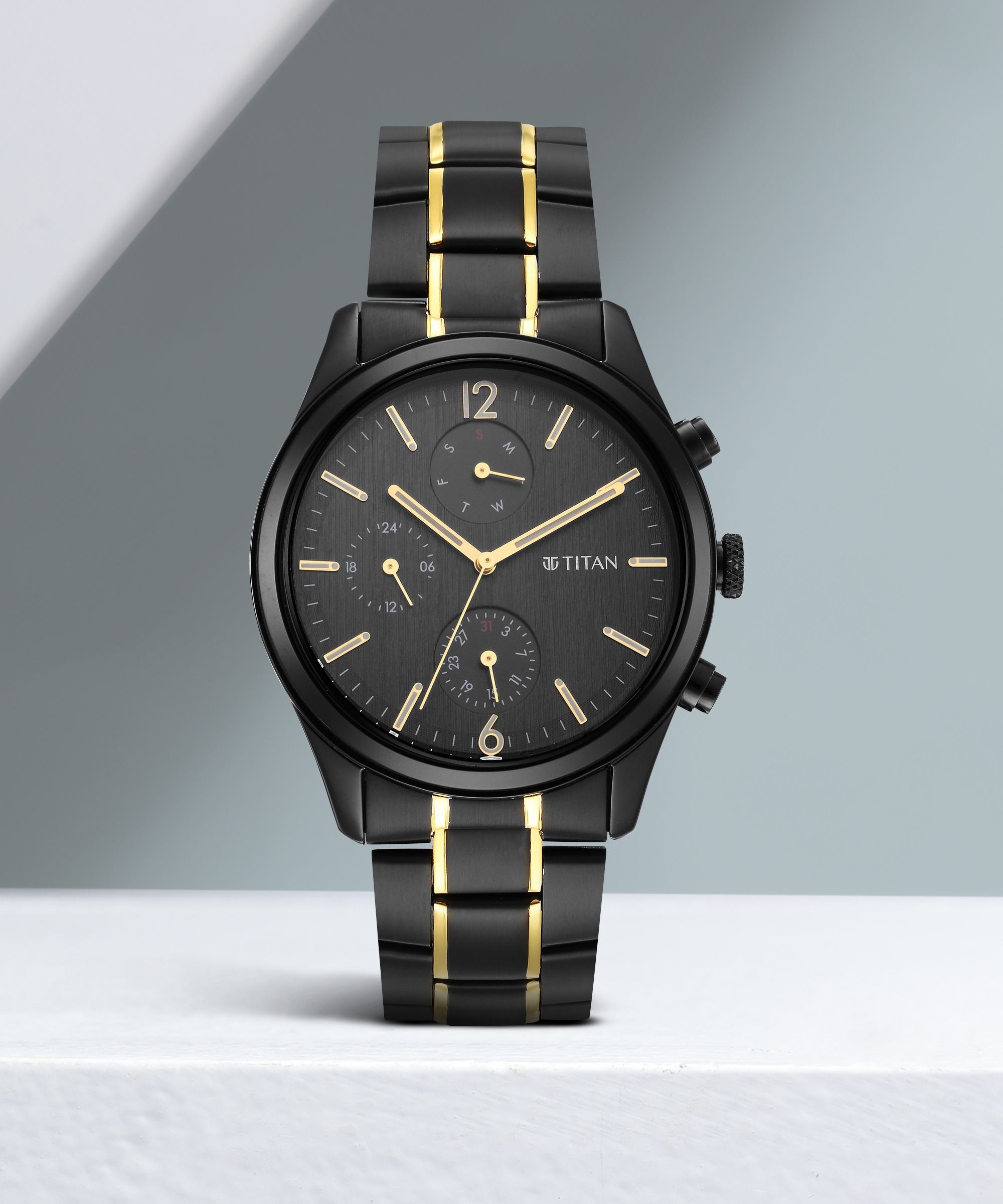Neo Black & Gold Analog Watch- For Men NT1805KM03-image-12