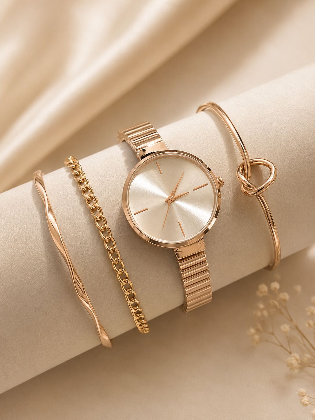 Gold Band Round White Dial Women's Watch for Girls&Miss&Ladies Stylish Watches Analog Watch - For Women Iconic Watch for Ladies Stainless Steel Quartz Movement Casual & Formal Wear-image-28