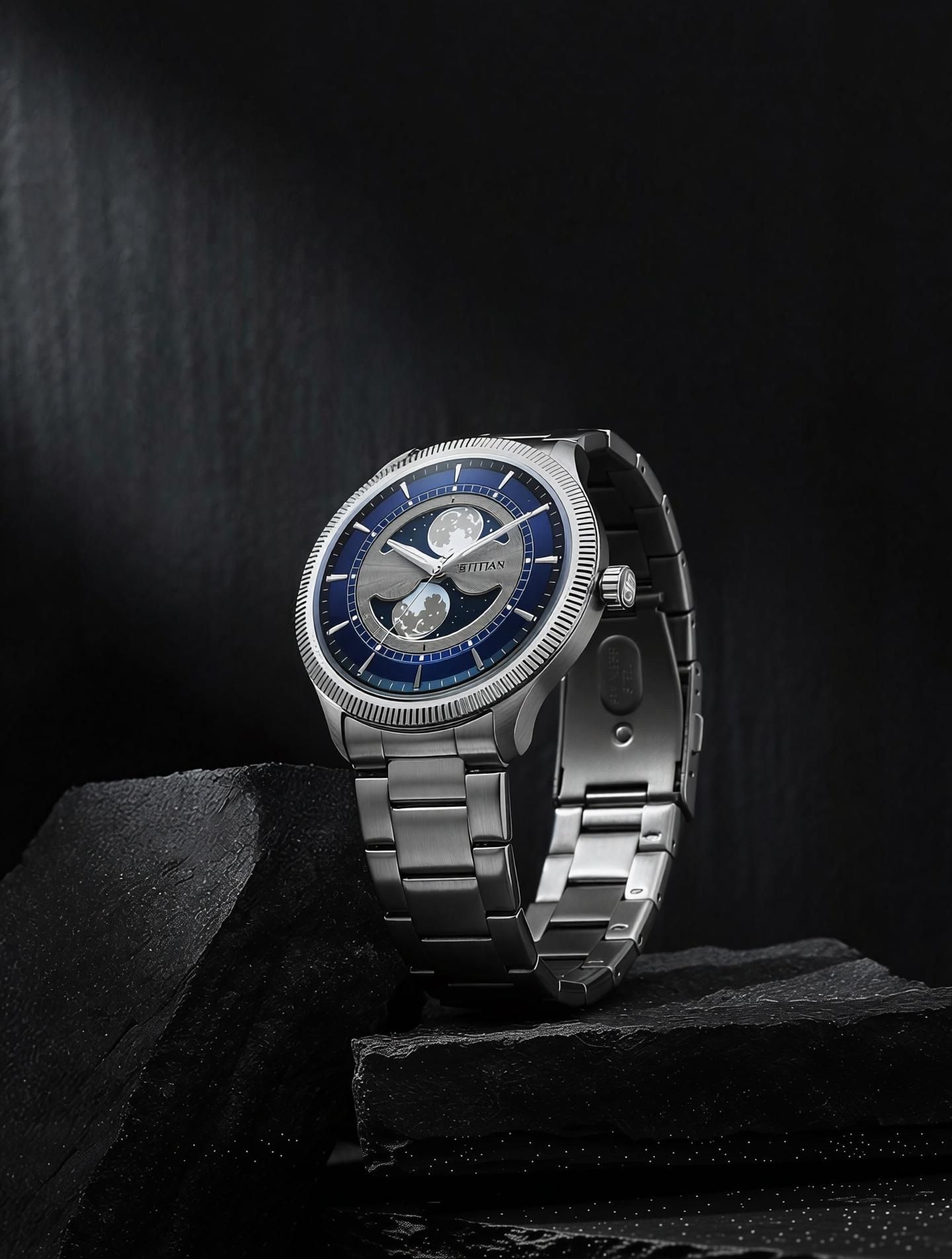 Titan Stellar Quartz Blue Round Dial Men's Watch / Analog Watch - For Men 10050SM01-image-26