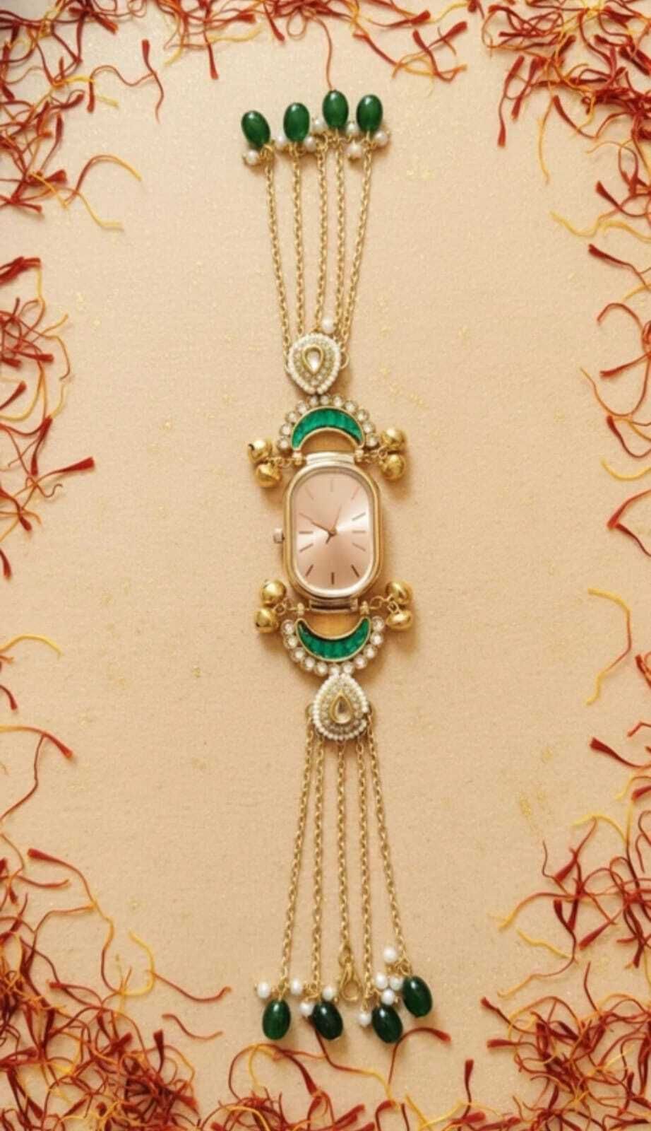 Analog Watch - For Women Green Stone Kashmiri-image-45