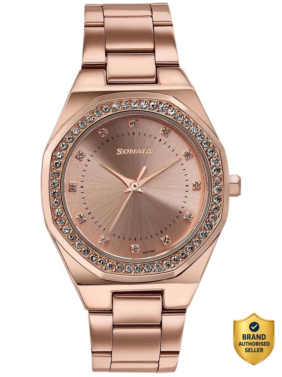 Sonata Jashn Quartz Rose gold Dial Rose gold Strap Wedding Analog Watch - For Women 87121WM02-picture-15