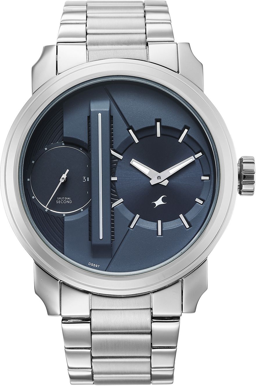 Fastrack Pulse IV Quartz Blue Dial Silver Stainless Steel Strap Analog Watch - For Men 3341SM02-picture-12