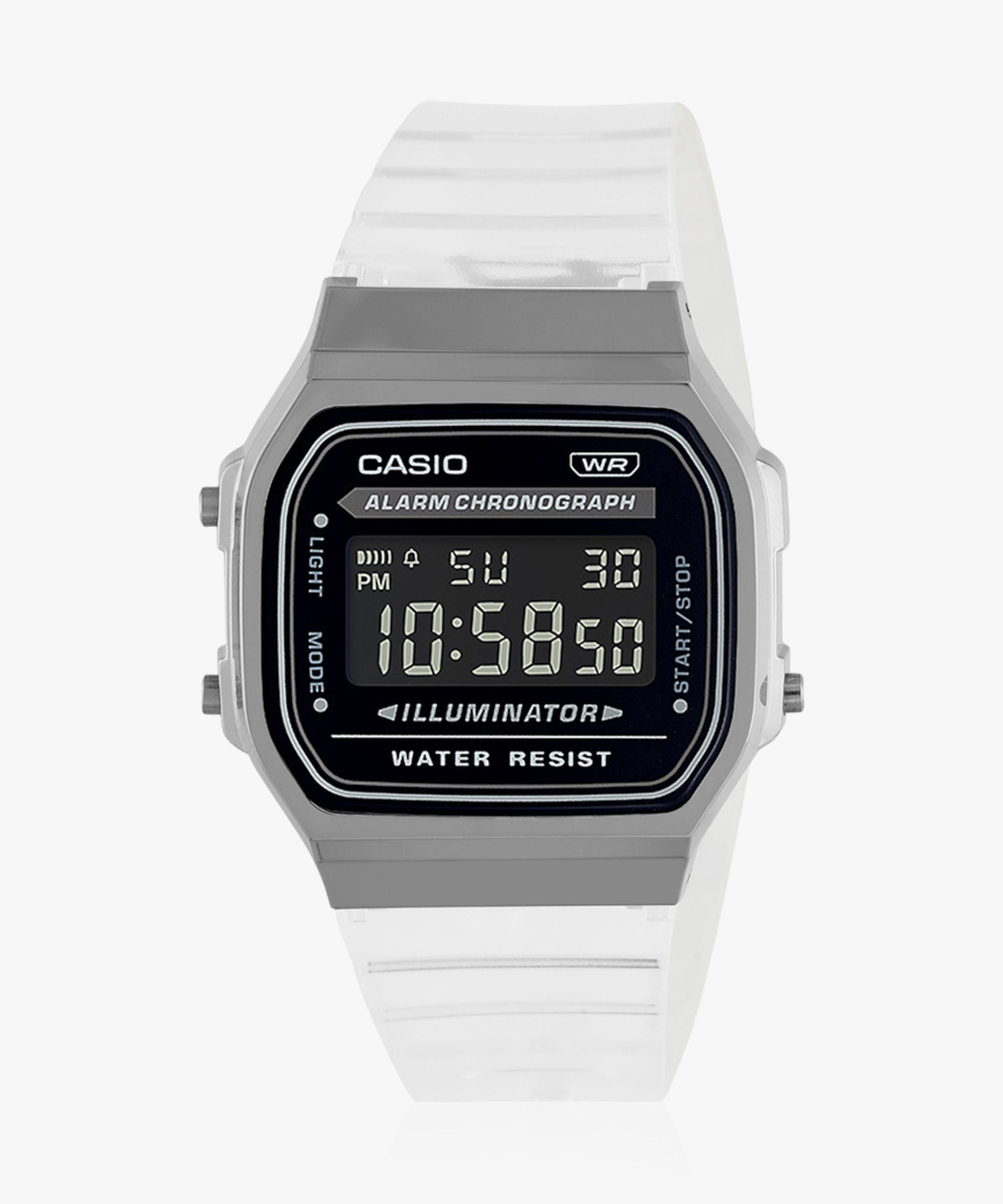 casio Vintag Black Dial Transparent Resin Strap Digital Watch - For Men & Women D306 (A168XES-1BDF)-picture-34