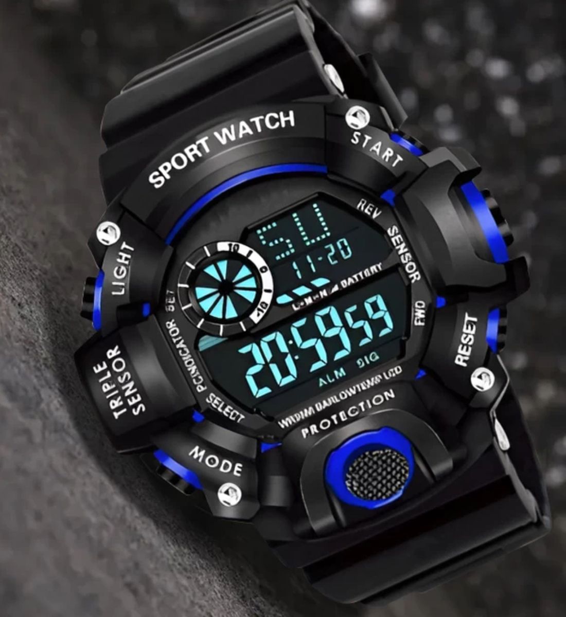 6 Months Warranty Ultra Watch with Alarm & Water Resistance Feature Digital Watch - For Boys Shockproof Multi-Functional Automatic Black Color Strap Waterproof-image-0