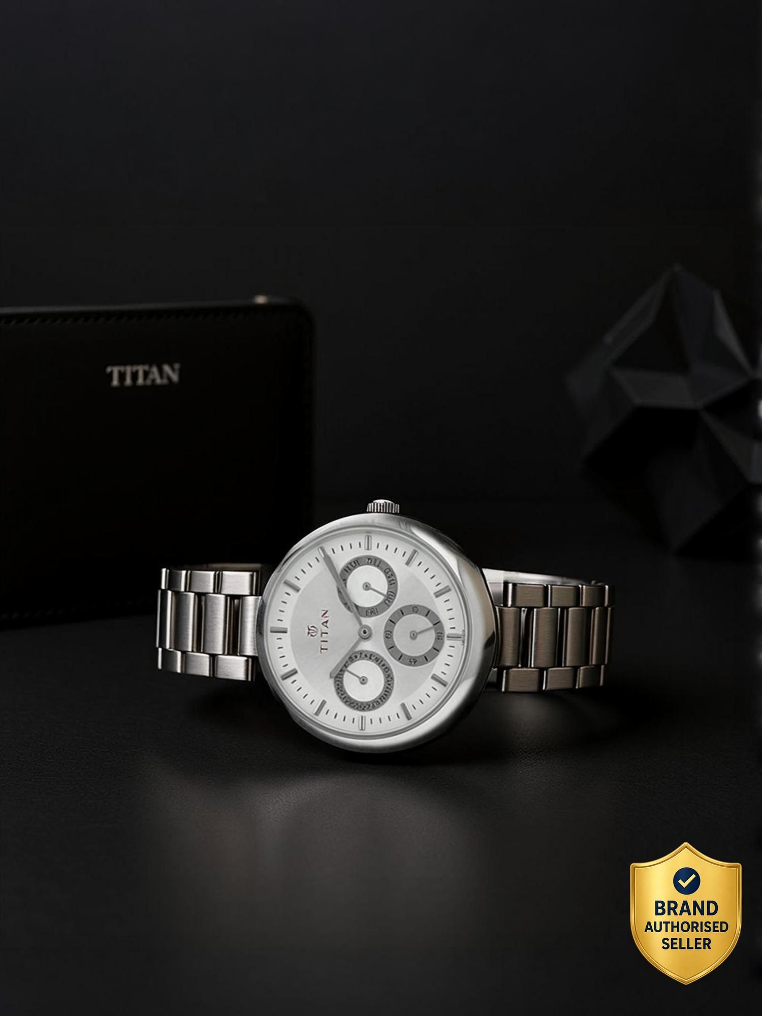 Titan Multifunction Silver Dial Silver Stainless Steel Strap Analog Watch - For Women NT2480SM03,NU2480SM03-image-1