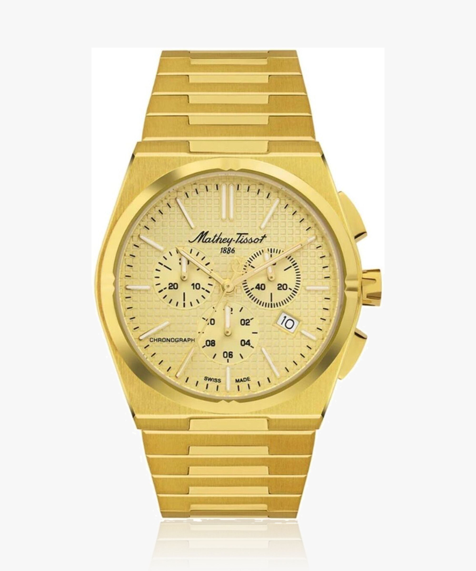 mathey-tissot Chronograph Swiss Made Gold Dial Analog Watch - For Men H117CHPDI-picture-10