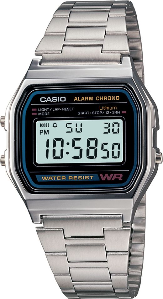 casio Vintage A158WA-1DF Black Dial Silver Stainless Steel Band Digital Watch - For Men & Women D011-picture-12