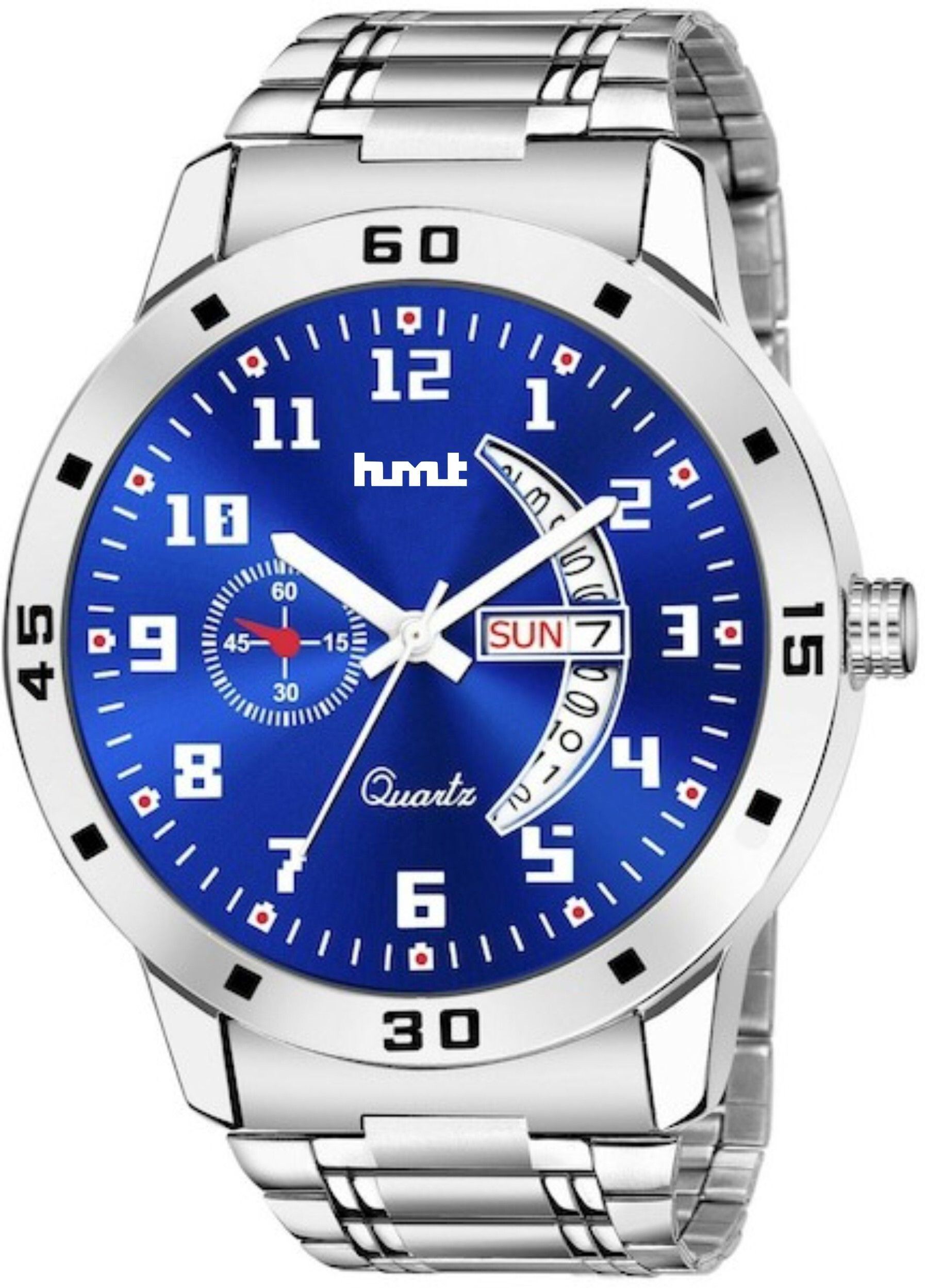 DD Smile Silver Blue Premium Analog Wrist Watch For Boys & Men Analog Watch - For Men 1187 Blue-image-27