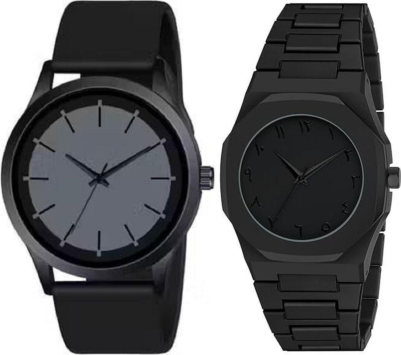 Premium Analog Quartz Wrist Watch Analog Watch - For Men Aura Black_Plastic Full Black Grey-image-44