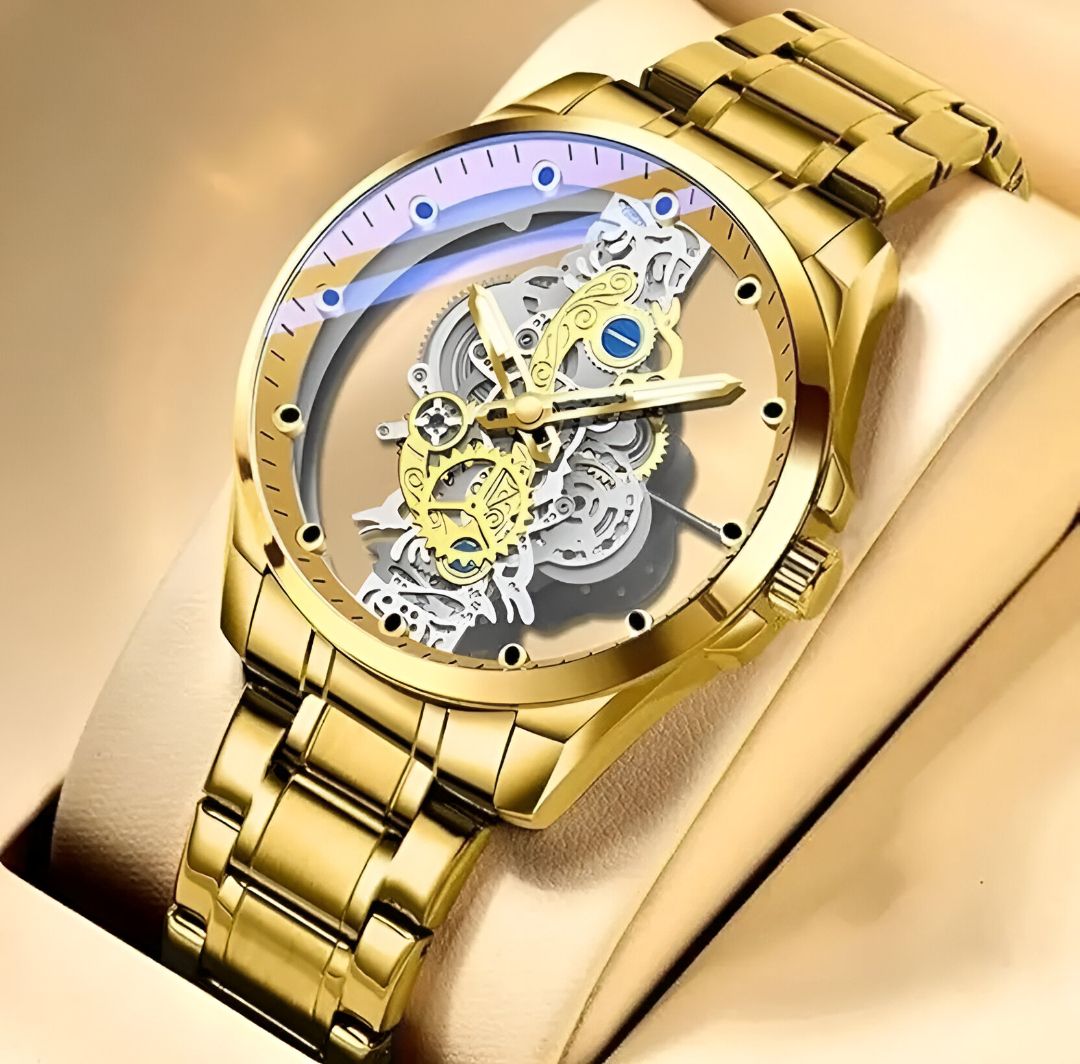 GOLDEN transparent dial Analog Watch - For Men TRANS-1