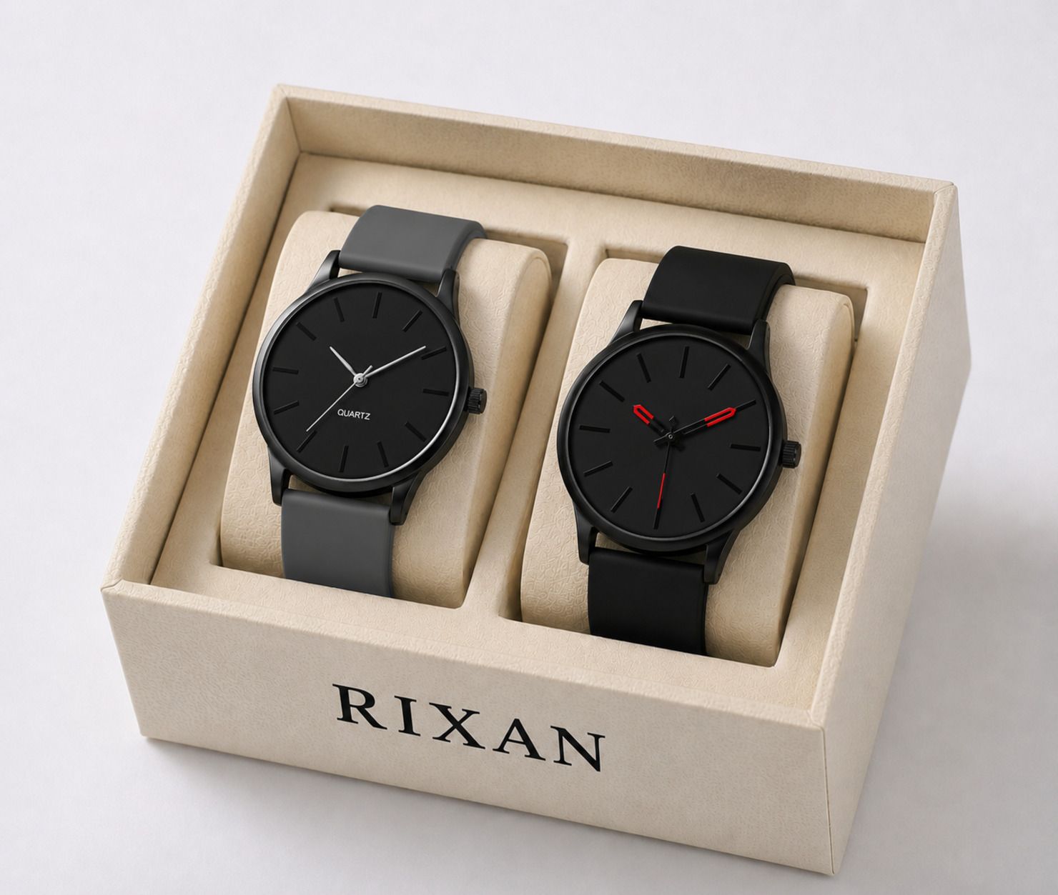 Black Dial Analog Watch Combo Pack of 2 | Premium Minimal Design | Silicon Strap Analog Watch - For Men Trendy Casual & Formal Wear Combo-image-7