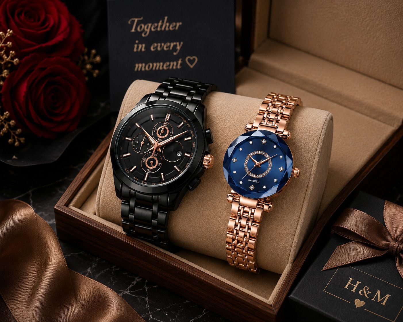 Midnight & Sapphire Series Analog Watch - For Couple COUPLE-436-image-21