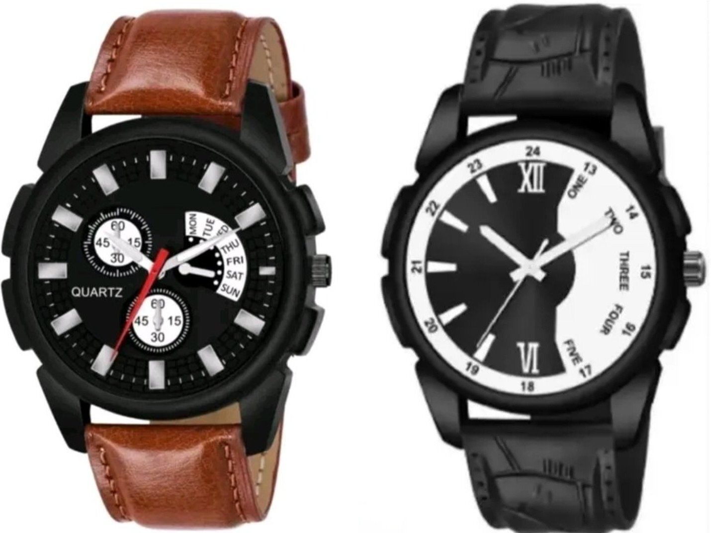 Premium Round Dial Analog Wrist Watch For Men_ Analog Watch - For Men Brown Leather_03_Cut Leather_01-image-44
