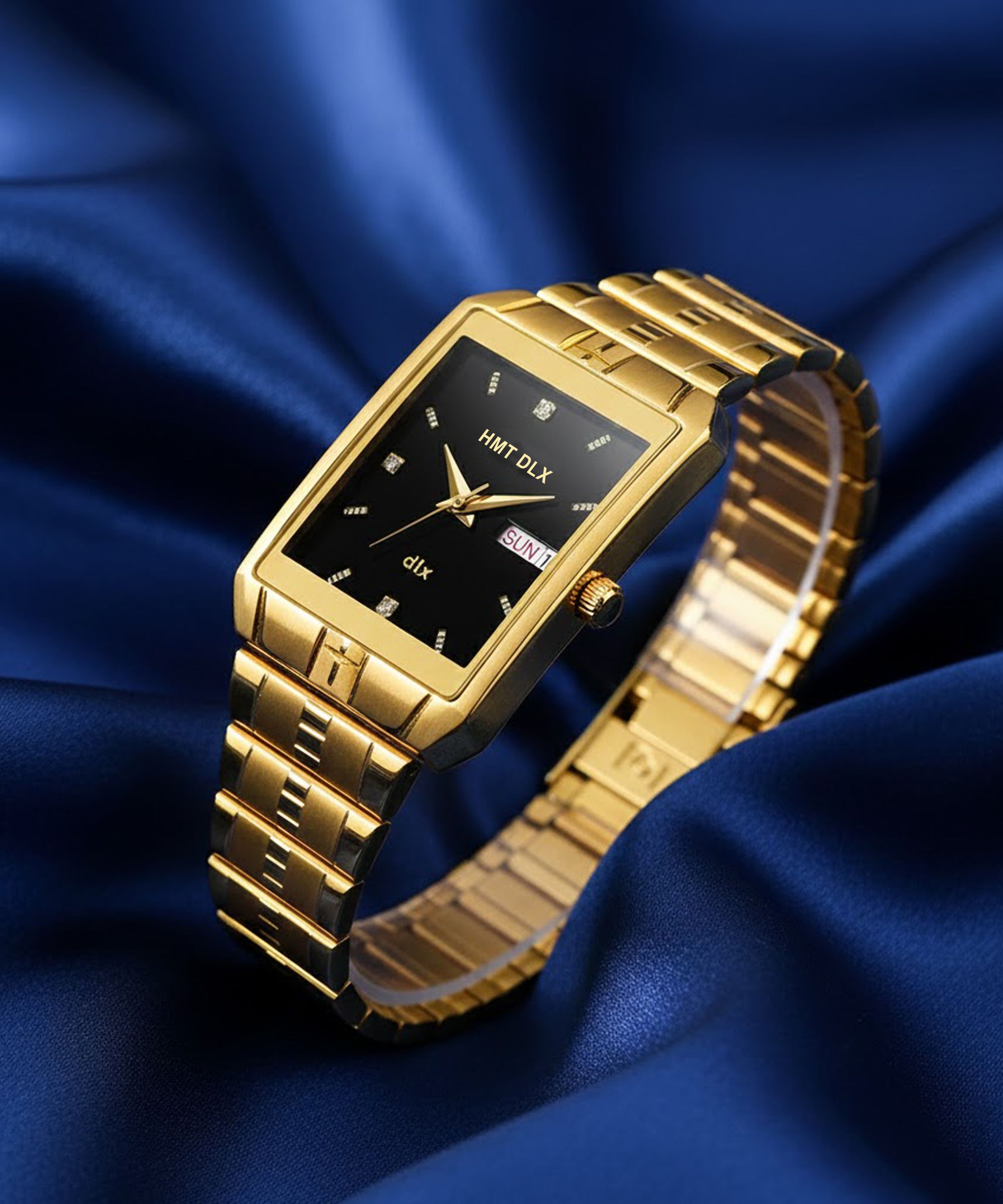 Analog Watch - For Men Premium Golden Men's Wrist Watch – Black Dial | Day & Date Functional-image-3