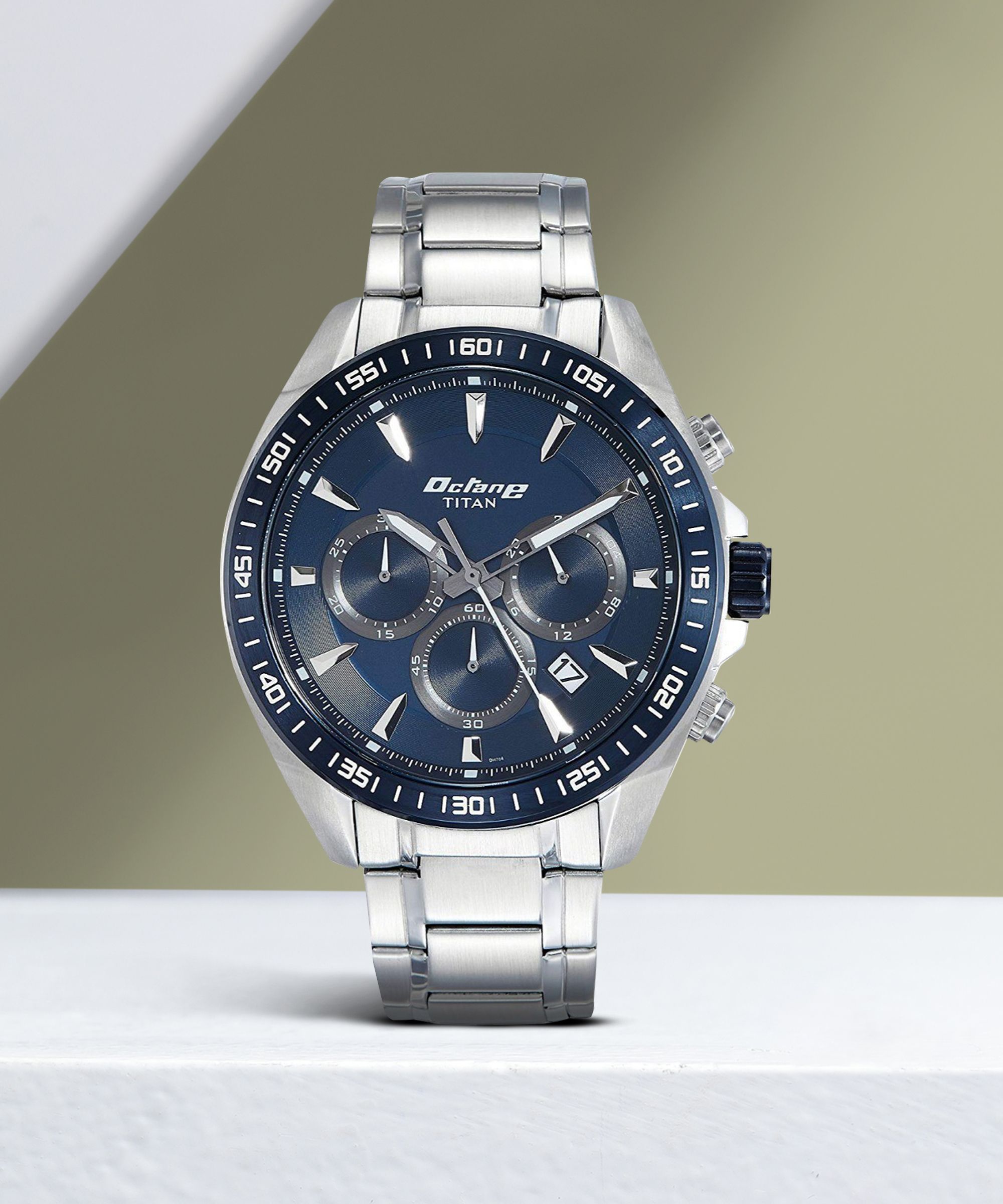 Octane Blue Dial Chronograph Stainless Steel Strap Analog Watch - For Men NT90103KM02-image-39