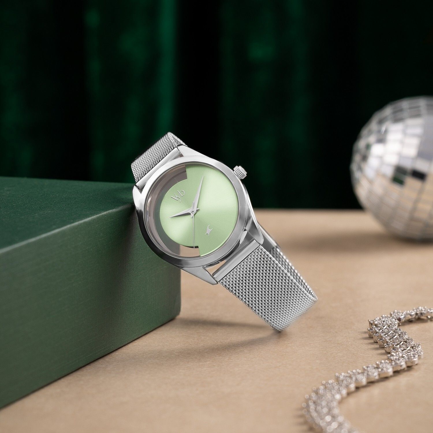 Fastrack Vyb Runway Quartz Mint Green Dial Silver SS Strap Analog Watch - For Women FV60031SM02W-picture-11