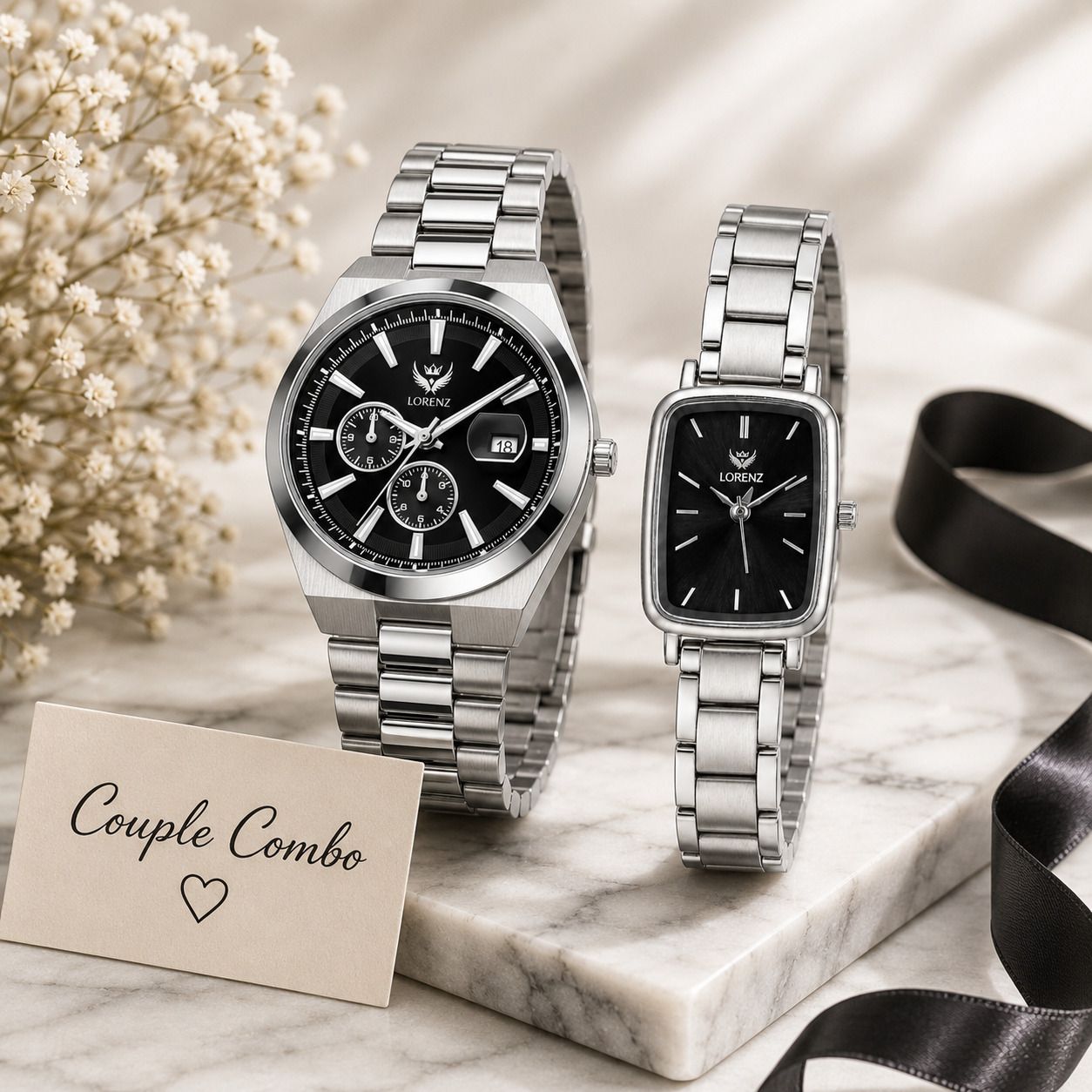 Lorenz Premium Couple Watch Combo Set Analog Watch - For Couple AM-23A-picture-34