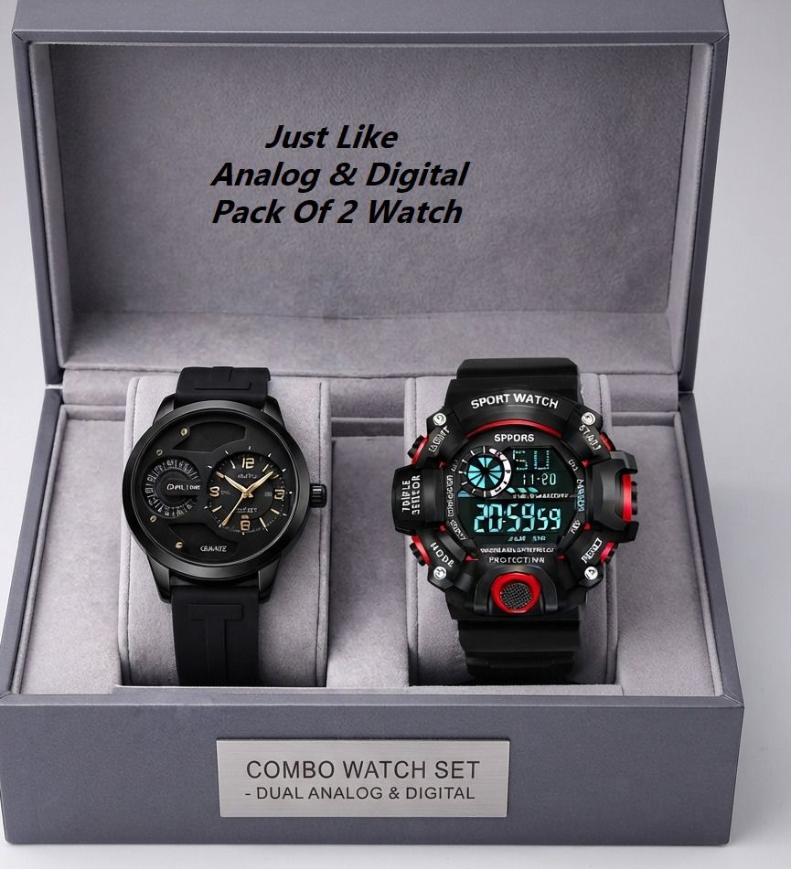 Analog Watch & Digital Watch Combo Set Of 2 Wrist Watches For Boy And Men Analog Watch - For Men JLk-161 Analog & Digital Combo Watch Pack of 2-image-28