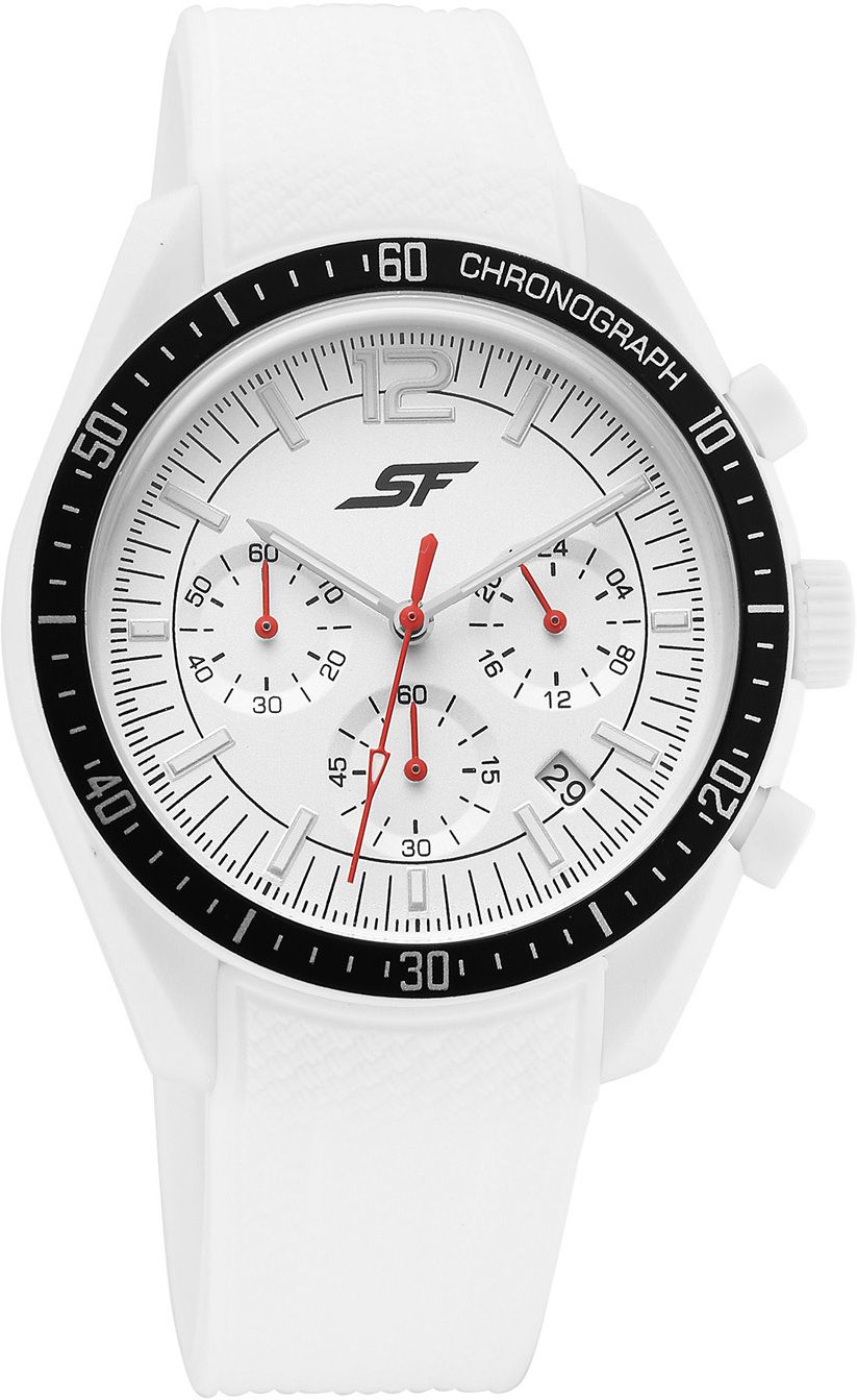 sonata SF Genesis Quartz Multifunction Chronograph White Dial White Strap Analog Watch - For Men 77186PP05-picture-36