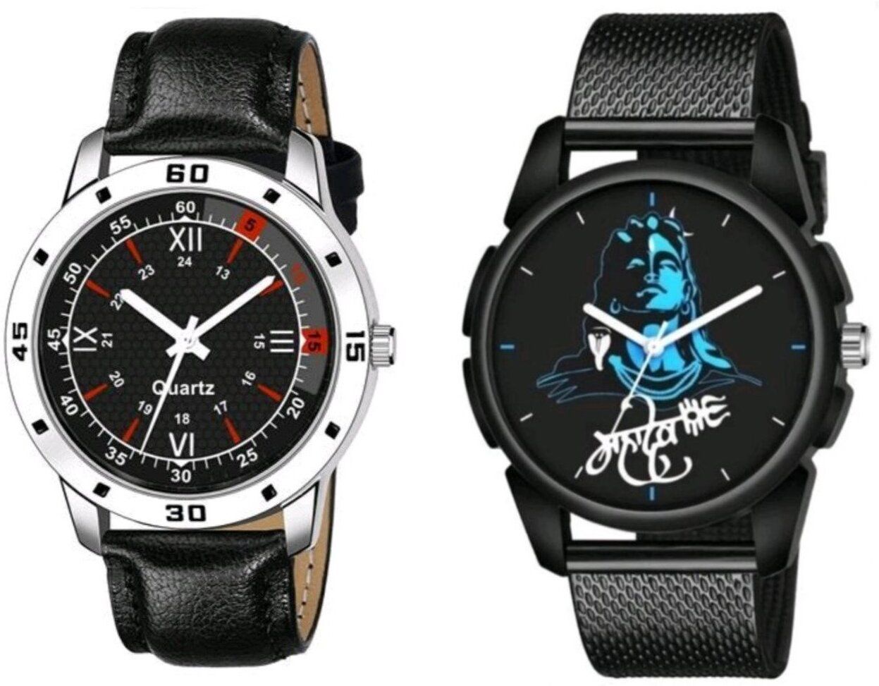 Premium Round Dial Analog Wrist Watch For Men_ Analog Watch - For Men PU-AVO_11_Steel-Leather_4-image-43