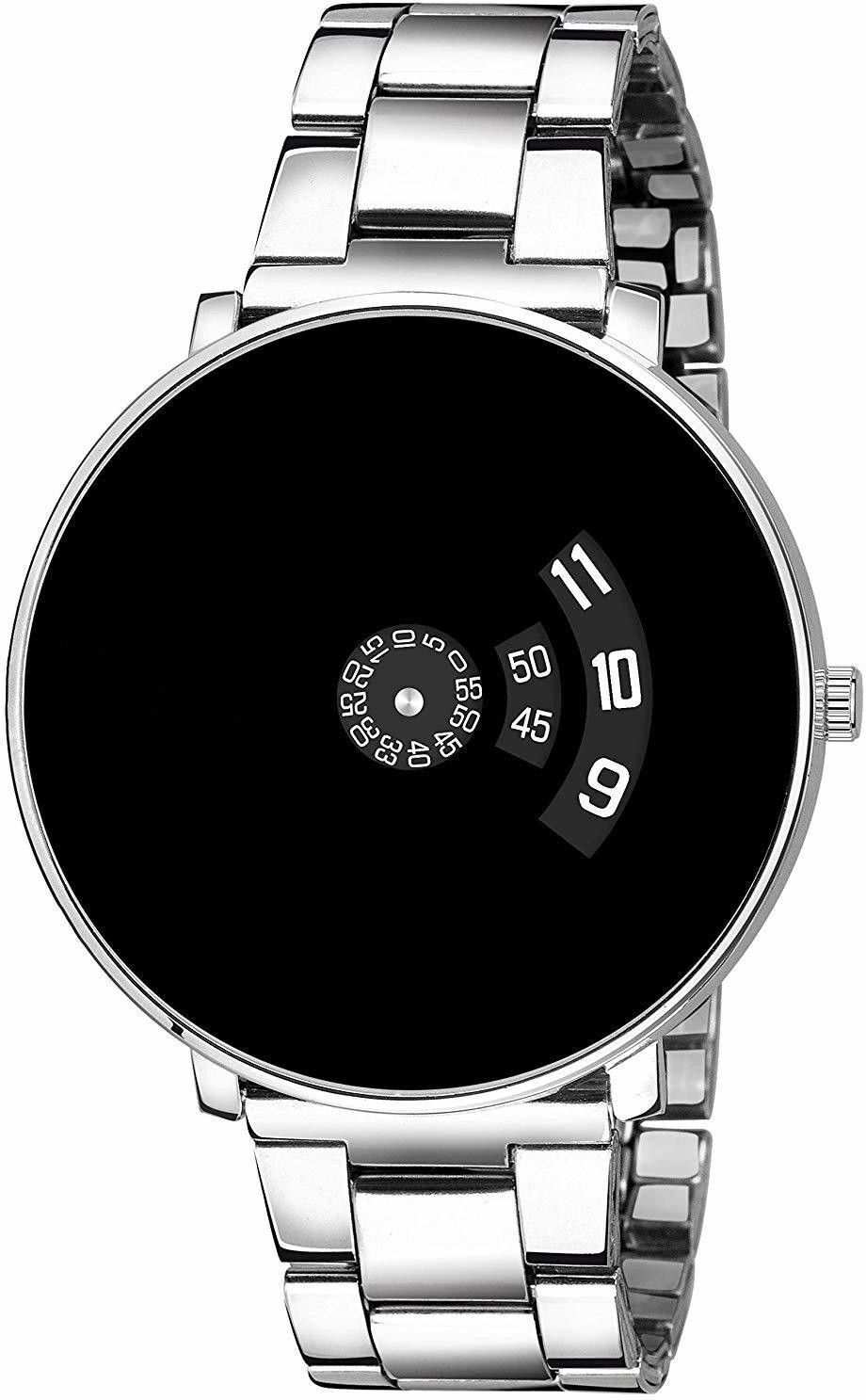 Round Black Dial Analog Wrist Watch for Men | Modern Metal Strap Fashion Watch Analog Watch - For Men & Women SLVRSTRAP001-image-44