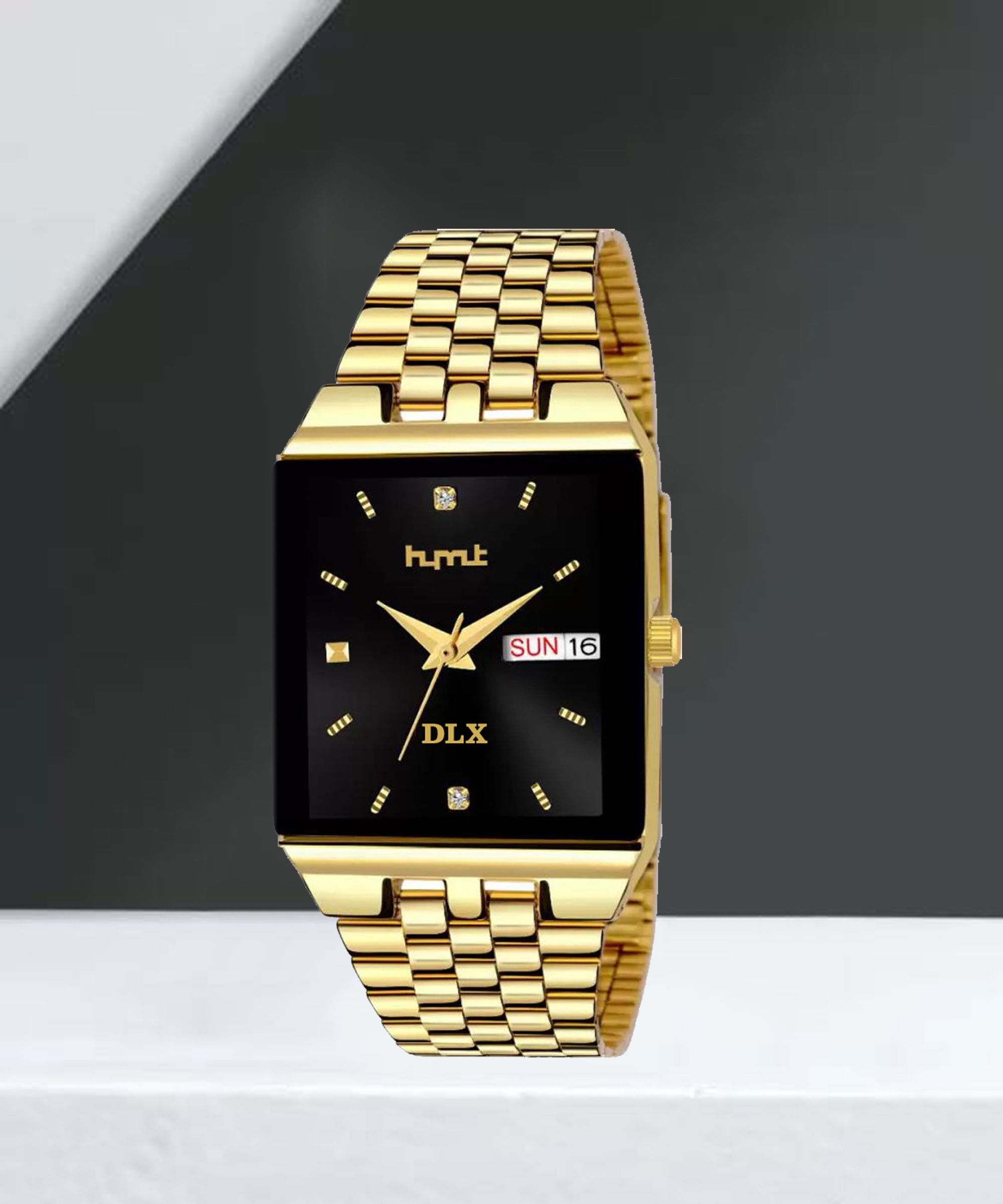 hmt quartz HMTS Day & Date Series Original Golden Plating Quartz Metal Wrist Watch Analog Watch - For Men HMTS Day & Date Functioning Golden Plated Chain Watch Analog Watch - For Men-picture-20