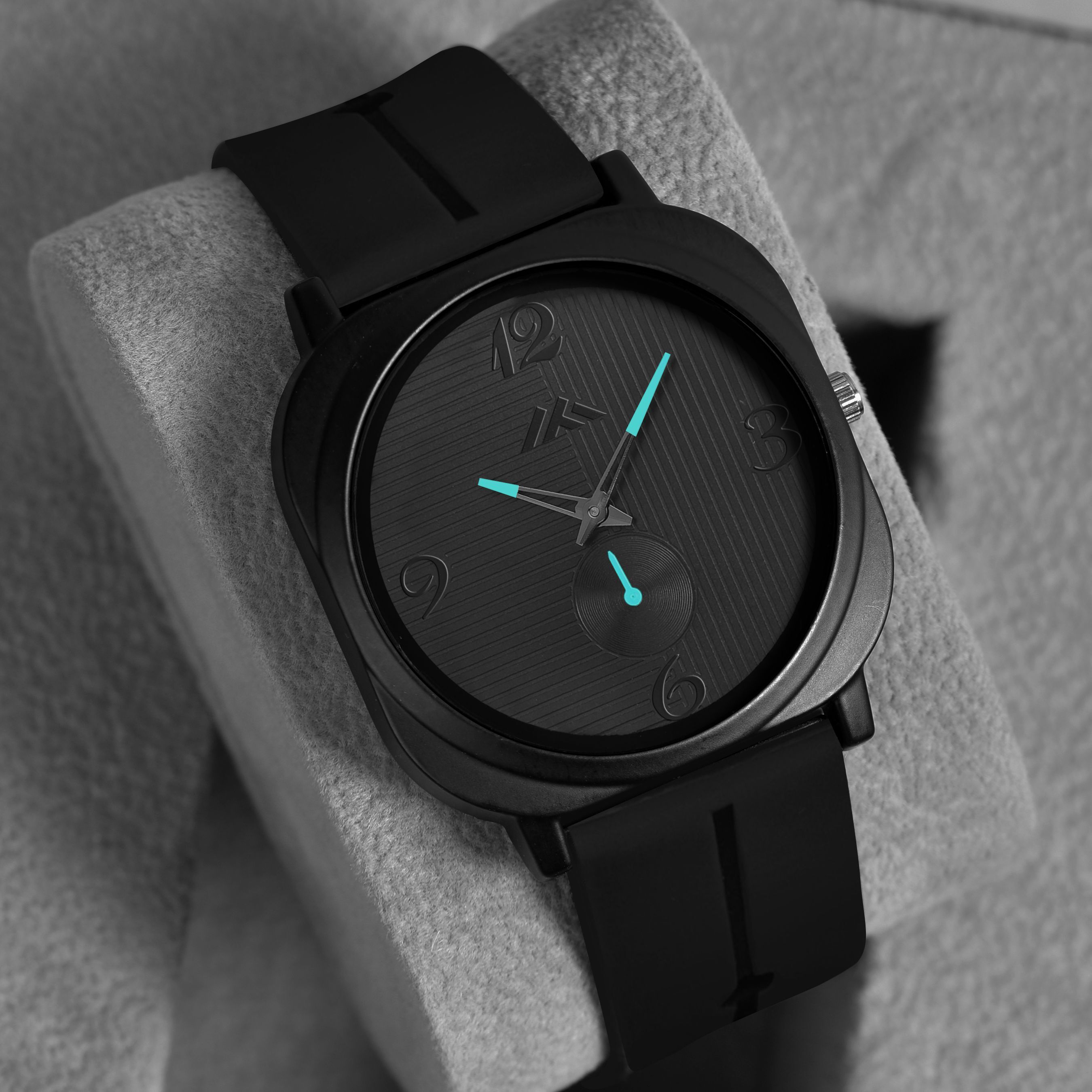 Full Black Quartz Chronograph Soft Silicone Magnetic Buckle Analog Watch - For Men 903