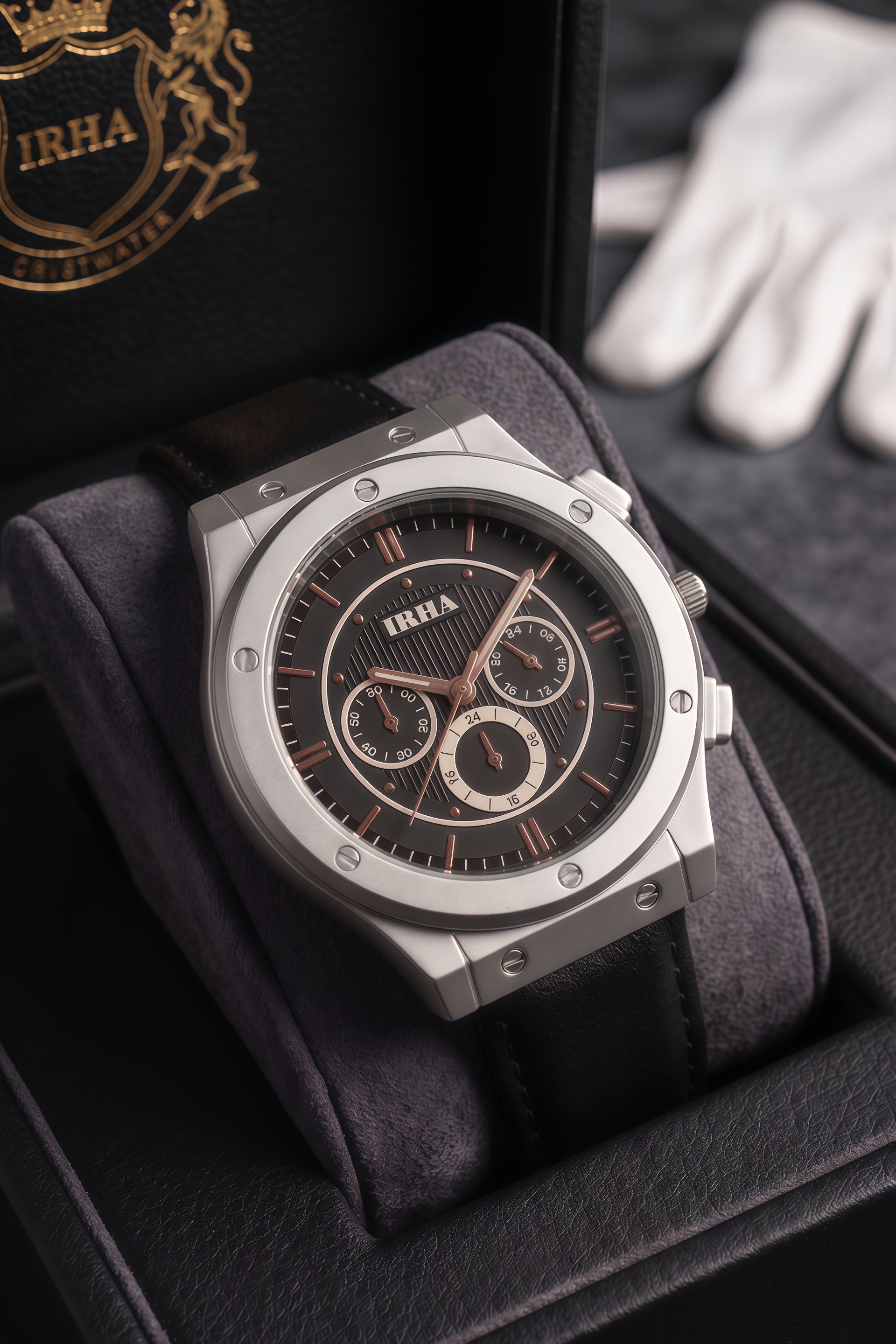 irha Analog Watch - For Men 50_Leather_E_BLACK-picture-2