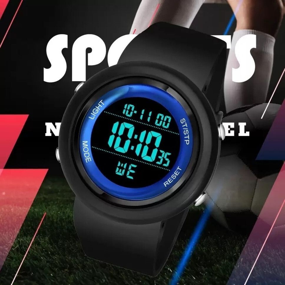 Wrist Watch Sport Watch with Black strap & Water Resist Digital Watch Digital Watch - For Boys & Girls New Trending Full Blue Ring Waterproof Gym Fitness Freek-image-8