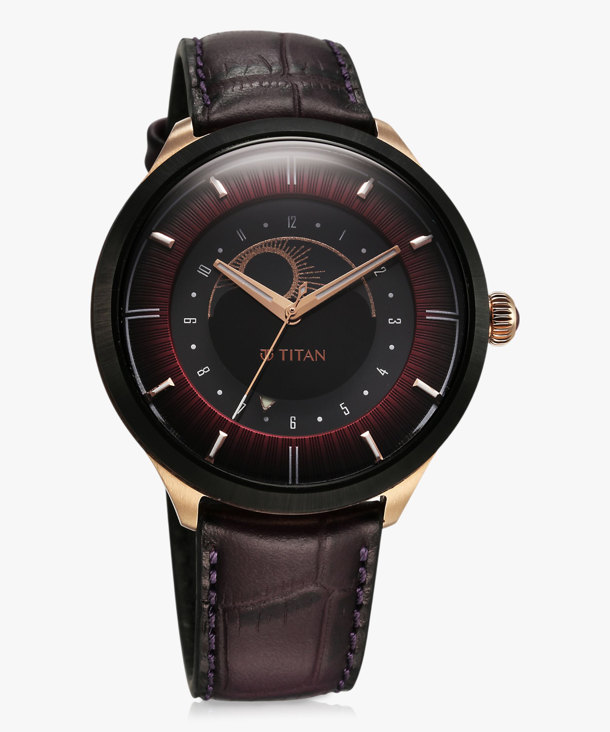 Regalia Stellar 2 Purple Dial Leather Strap Analog Watch - For Men 10028KL01-image-16