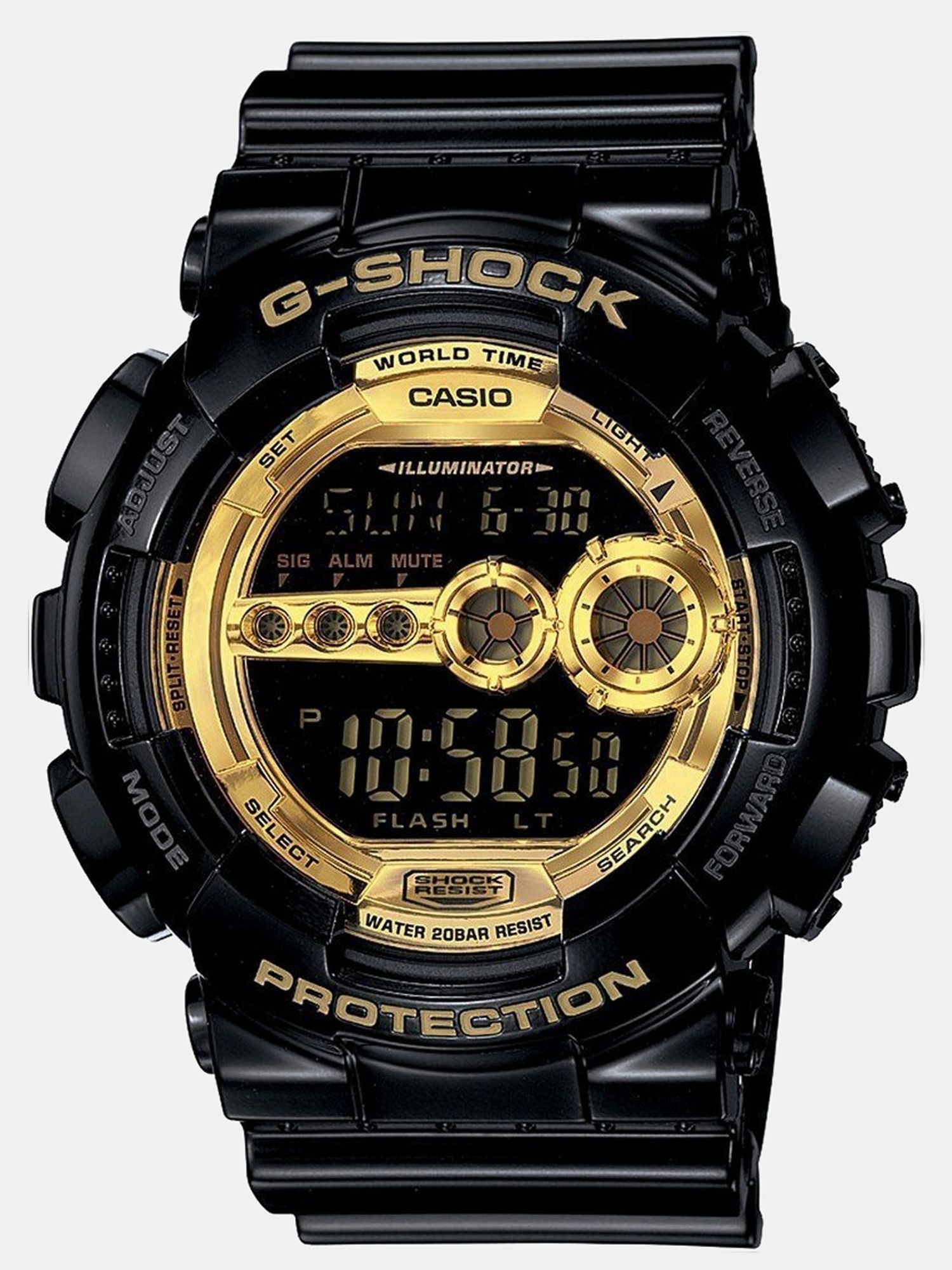 casio G-SHOCK GD-100GB-1DR Black-Gold Dial Black Resin Strap Digital Watch - For Men G340-picture-47