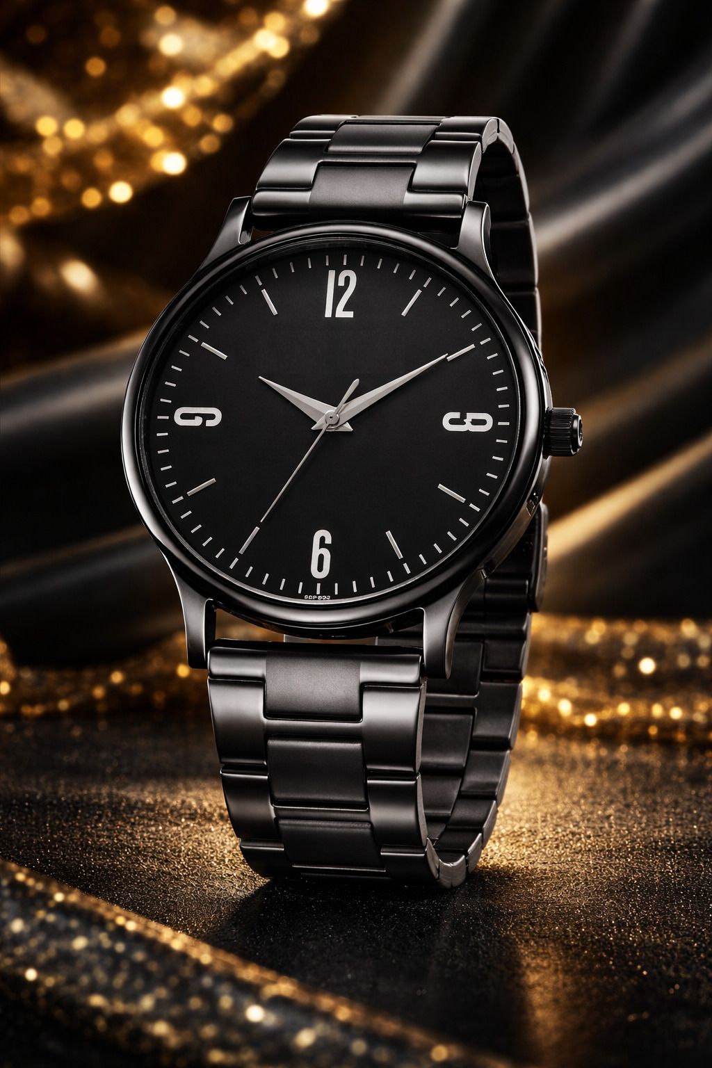 For Men Men's Black Stainless Steel Strap Analog Watch with Minimal Arabic Dial Analog Watch - For Men For Men Men's Black Stainless Steel Strap Analog Watch with Minimal Arabic Dial-image-33