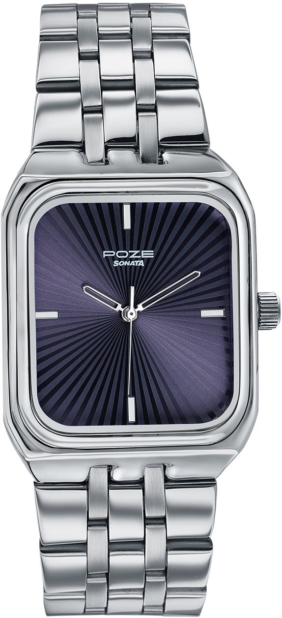 Sonata Poze 7 Blue Dial Silver Sheet Metal Strap Analog Watch - For Men SP70089SM01W-picture-38