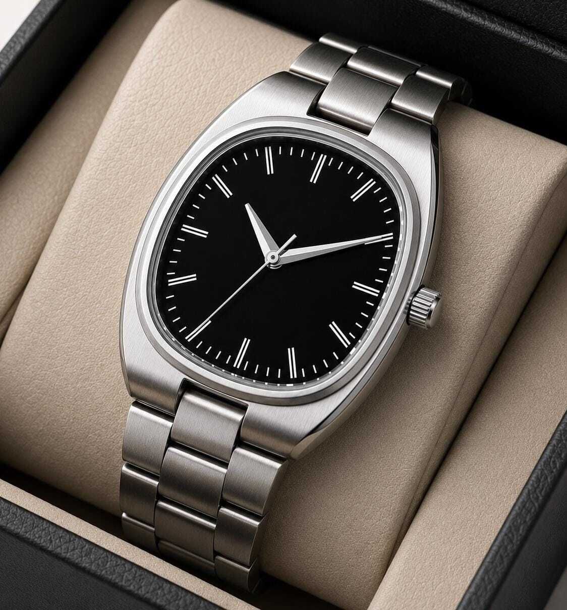 Elegant Premium Series Black Dial-Square Quartz Watch For Men & Boys Luxury Analog Watch - For Men Wrist Watch-image-37