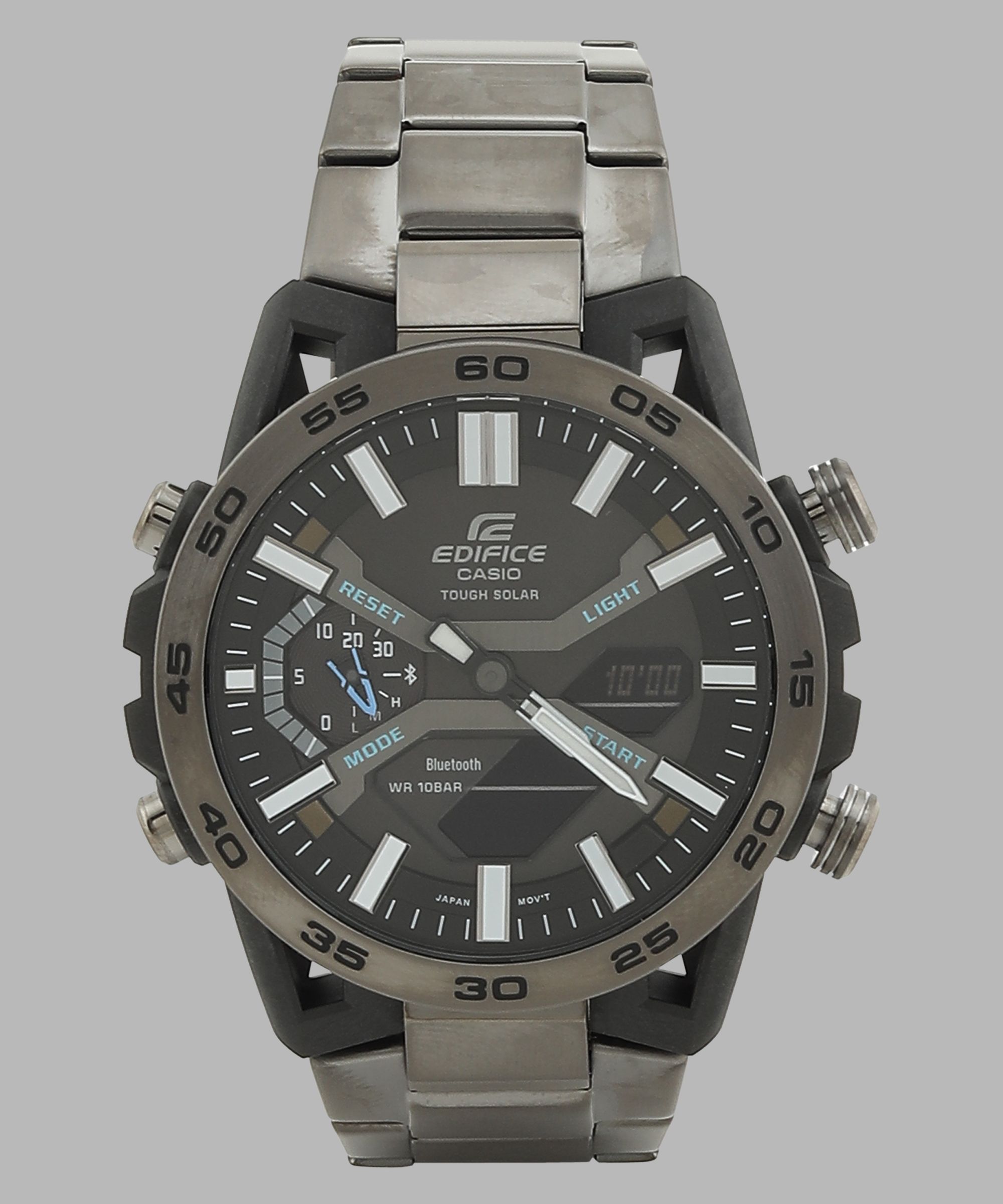 Edifice Black Dial Gray Ip Stainless Steel Band Analog-Digital Watch - For Men ED565 (ECB-2000DC-1ADF)-image-47