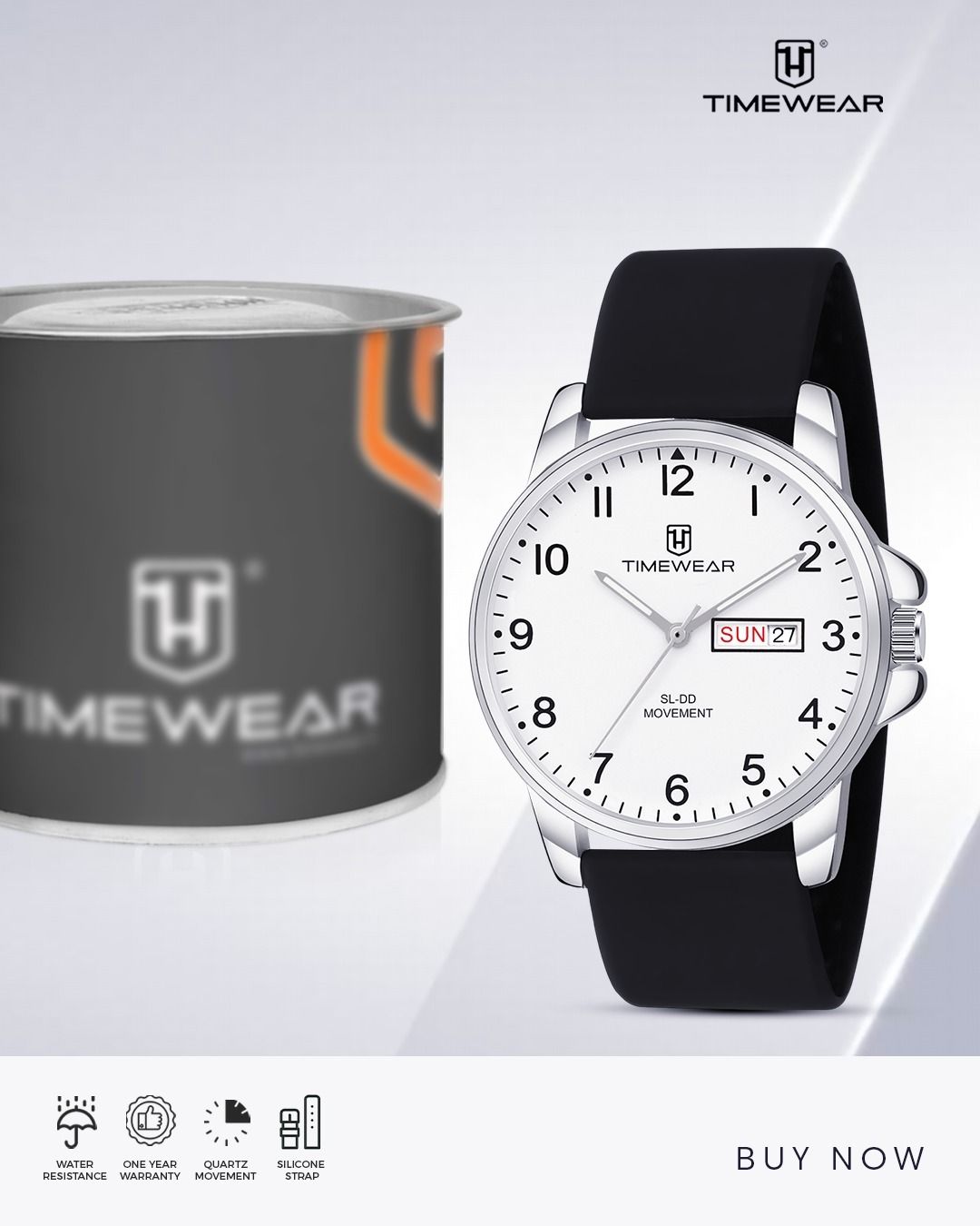 timewear Day Date Functioning White Number Dial Silicone Strap Analog Watch- For Men 320-1TGFK-picture-10