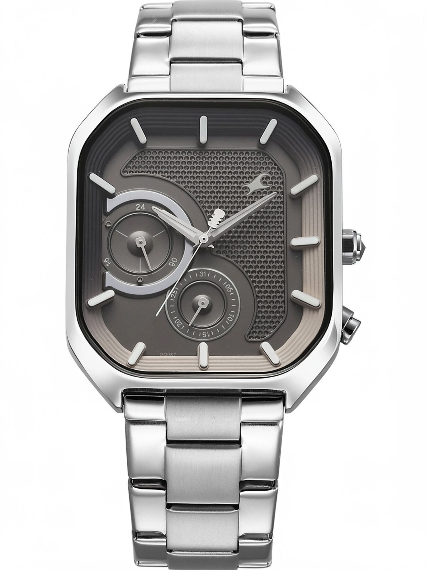 Groove Multifunction Anthracite Dial Metal Strap Guy's with Lume indices Analog Watch - For Men 3321SM01|3321SM01|3321SM01-image-3
