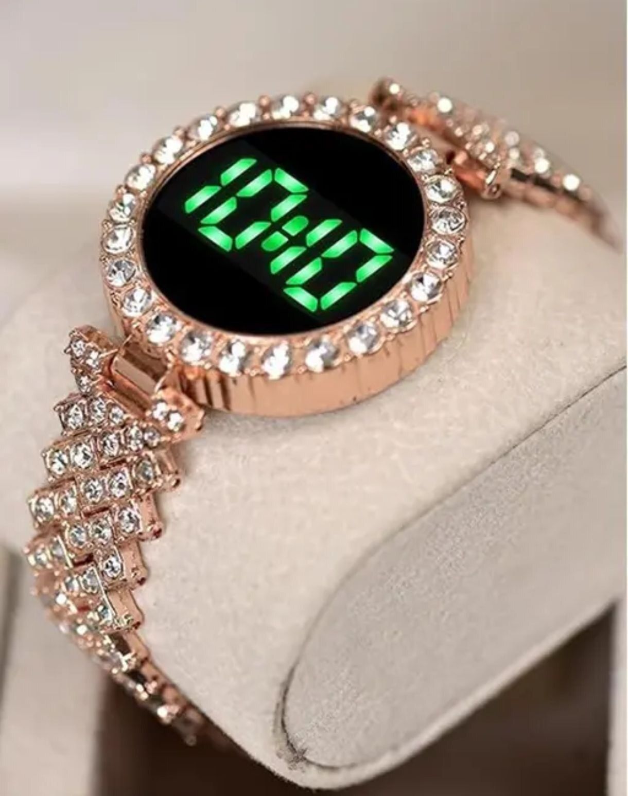 Digital Watch - For Women Beautiful Golden Color Watch-image-17