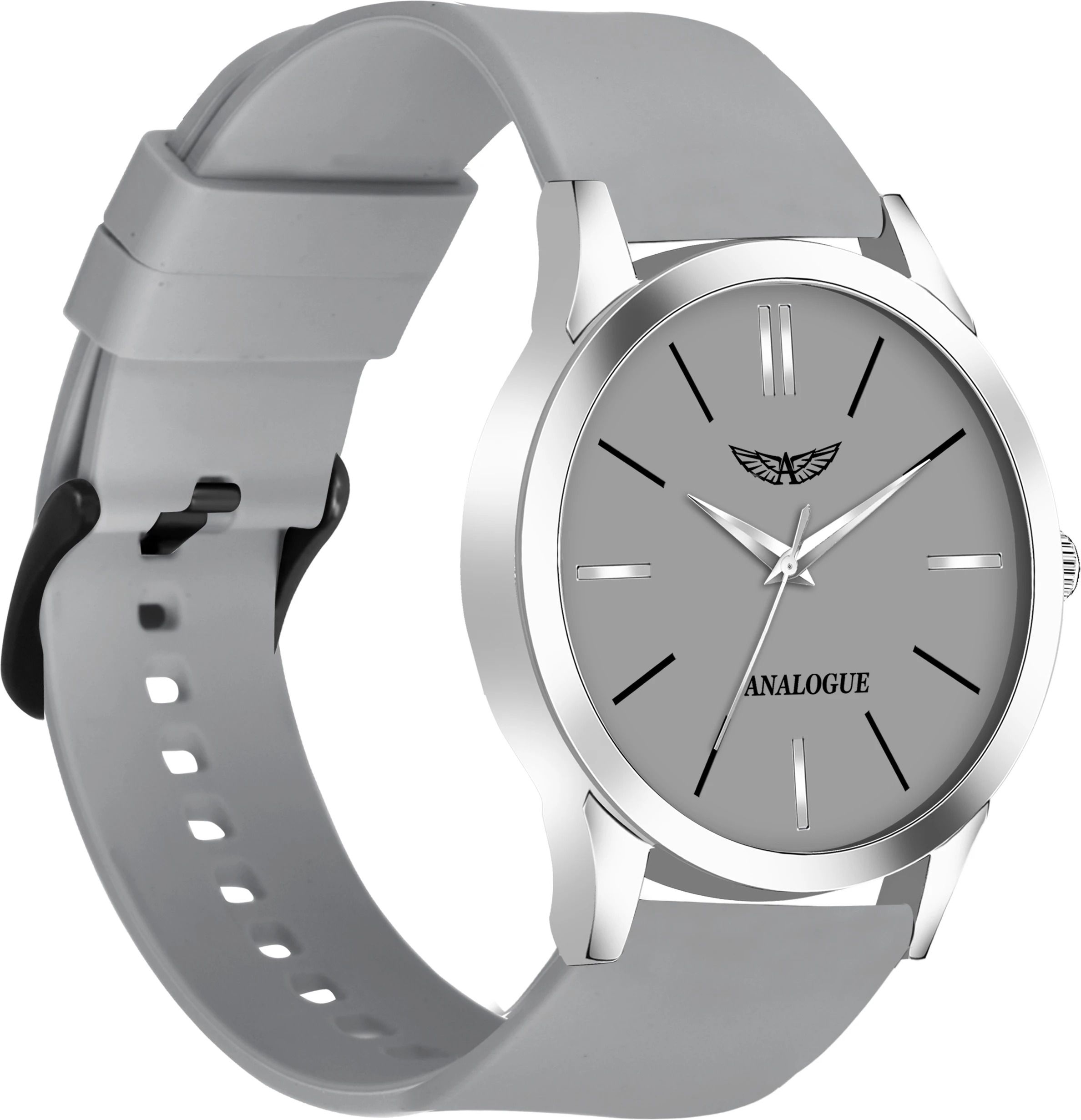 Minimalist Slim Series | Smart Watch Strap | Smart Clip | Soft Silicon | Boys Analog Watch - For Men ANLG-491-GREY-GREY-SC-image-41