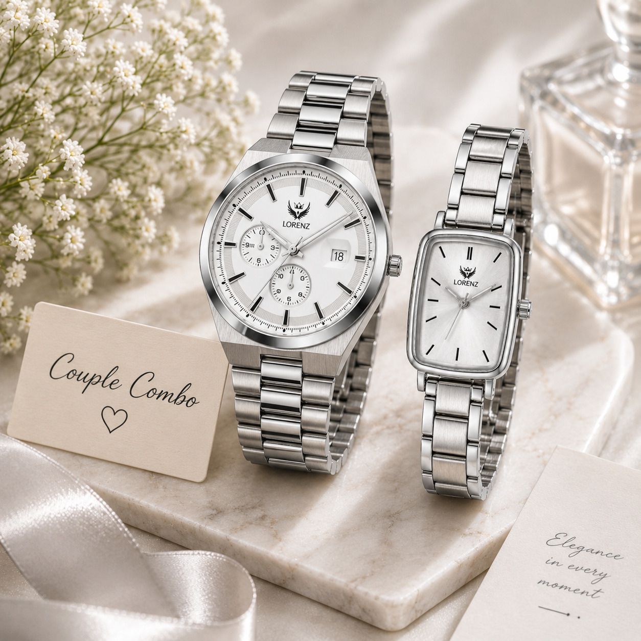 Lorenz Premium Couple Watch Combo Set Analog Watch - For Couple AM-24A-picture-33