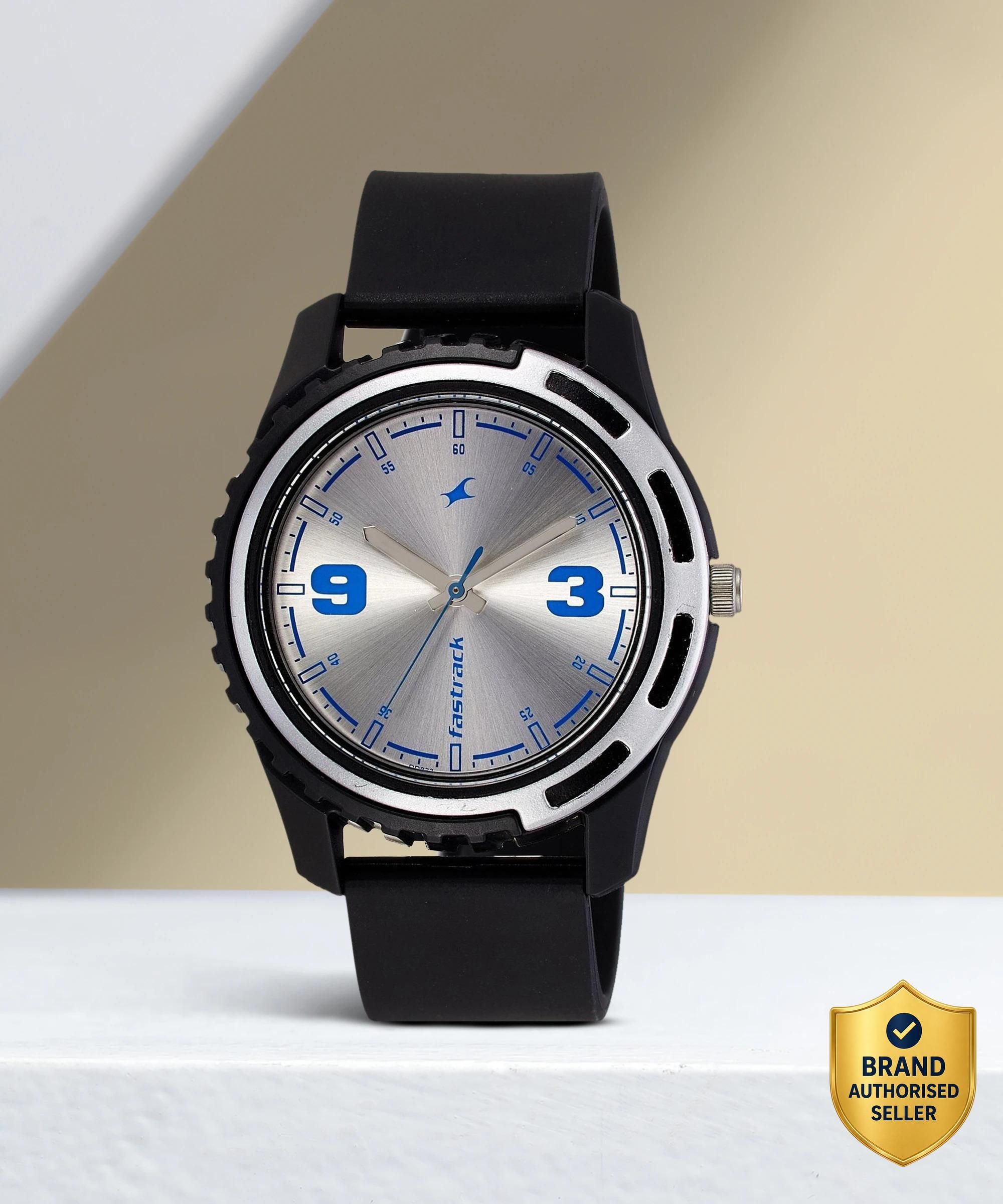 Fastrack Bare Basics Silver Dial Black PlasticStrap Analog Watch - For Men 6129SL02,NS3114PP02,3114PP02-image-22