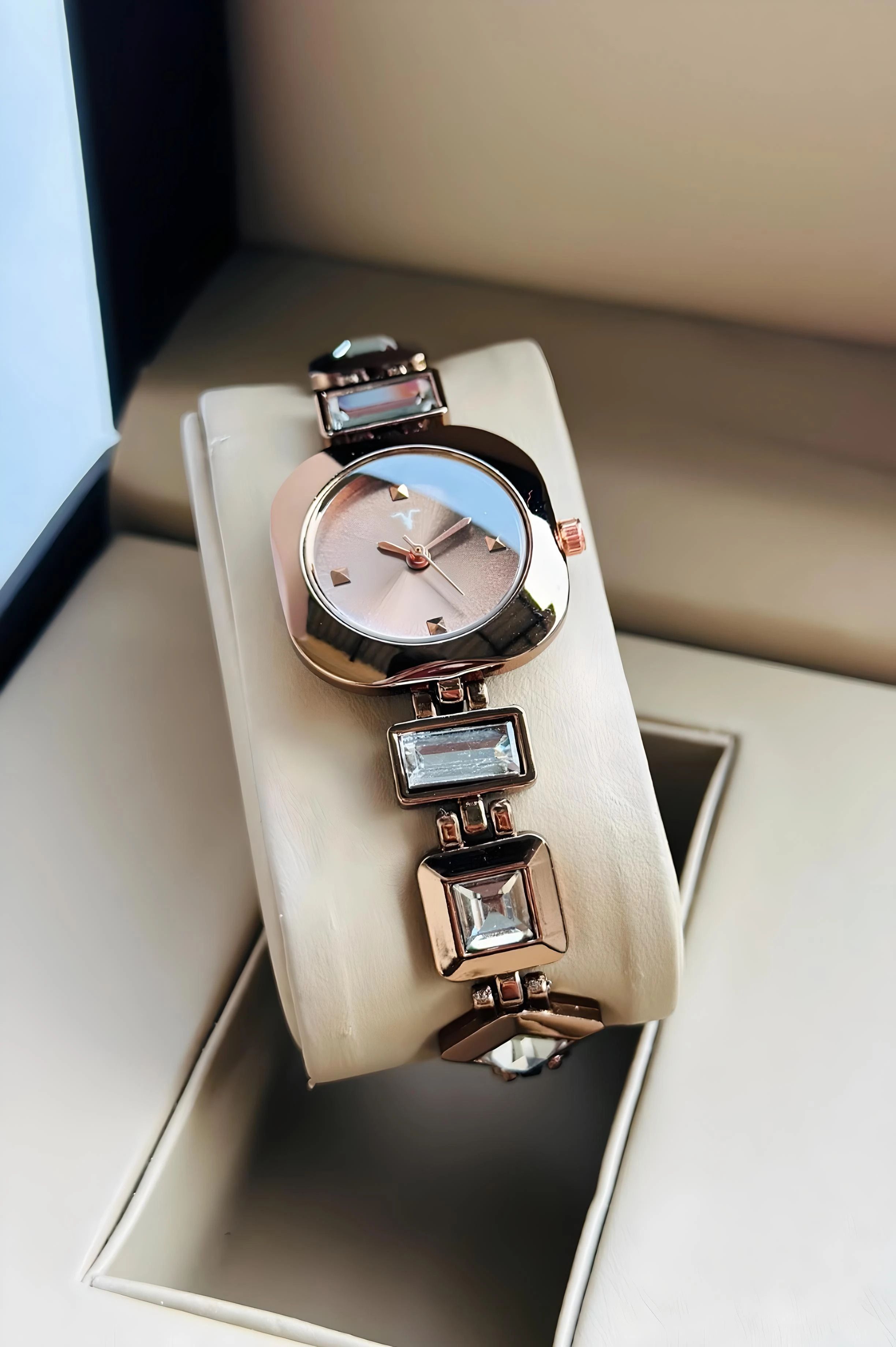 Square Diamond Fully Brown Finish Attractive And Stylish For All Occasions Analog Watch- For Girls AV0032-image-34