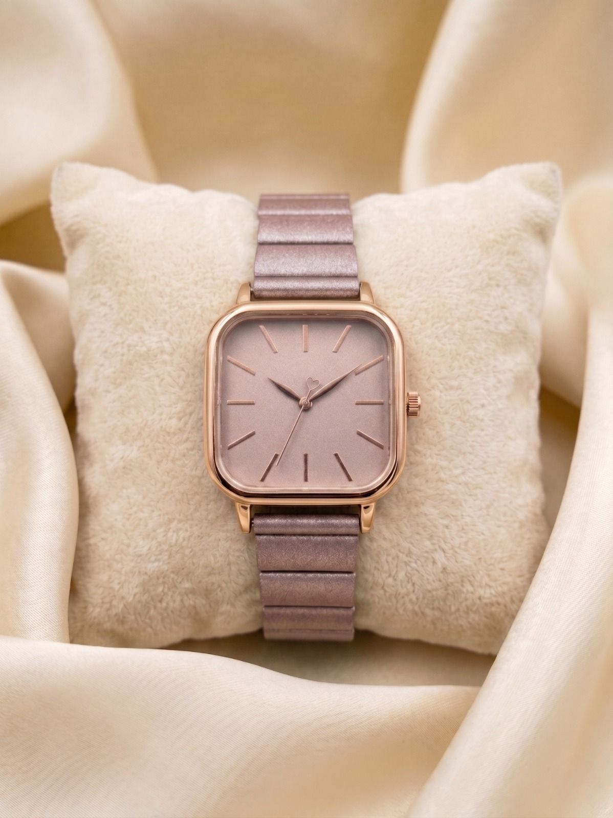 Exclusive NewAtractive Premium Peach Color Metallic Strap watch - For girls Analog Watch - For Women New Square Dial Peach color StylishFashion analog wristWatches for women-image-27